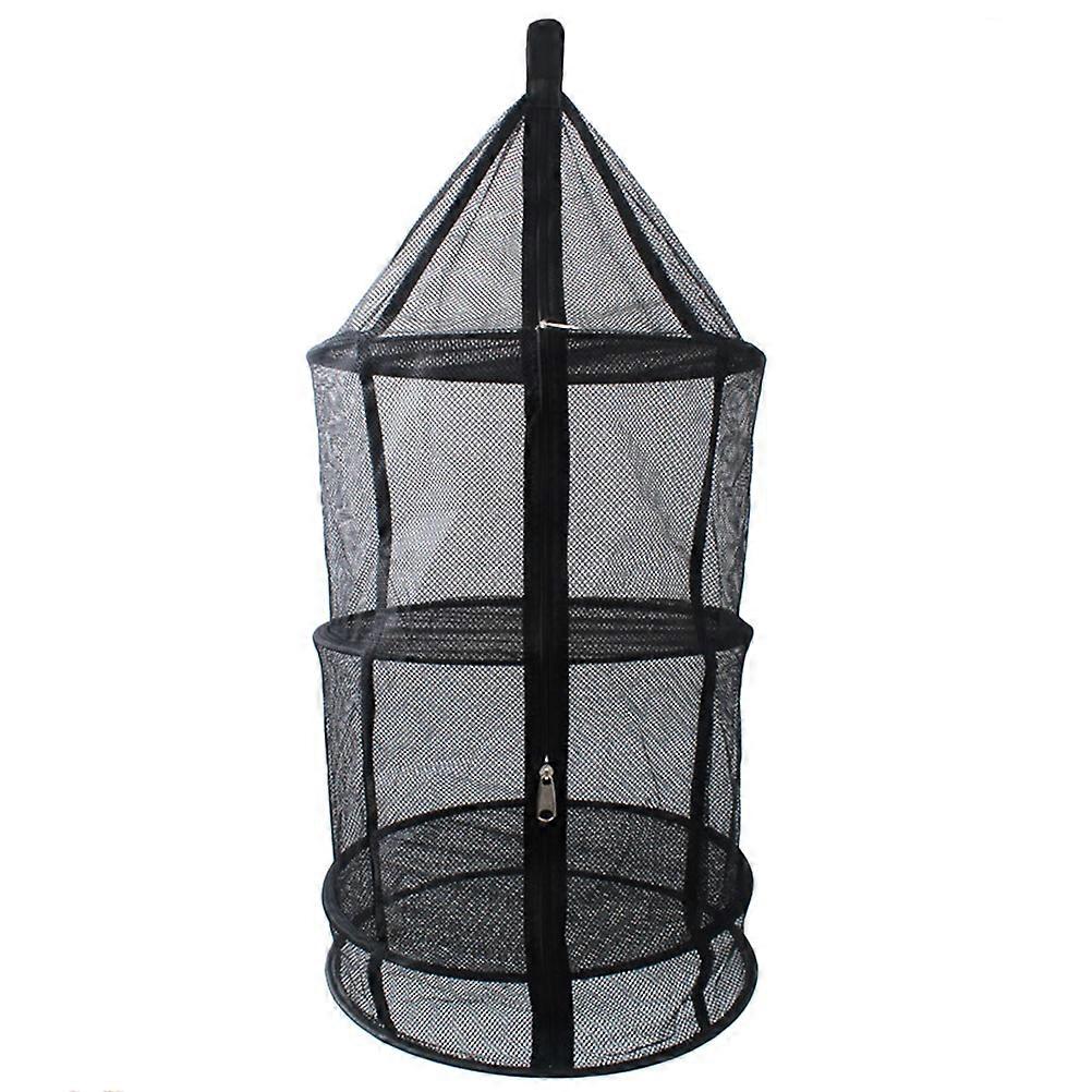 1PC Drying Net Four Layers Outdoor Folding Circular Anti-deformation Drying Net with Zippers