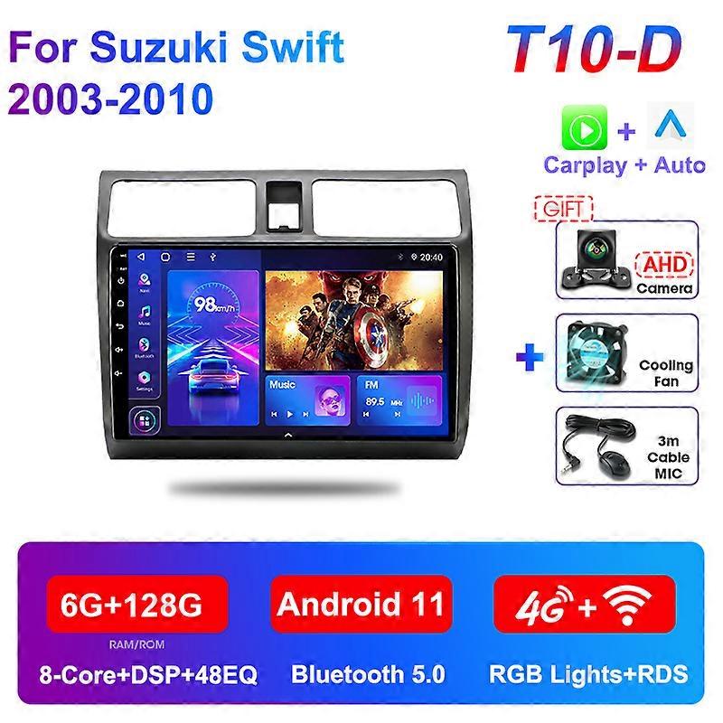stereo mobil 10.1 inci DSP 2din Android 11, TAPE mobil Radio Multimedia pemutar Video navigasi GPS untuk Suzuki Swift 2003-2010 4G
