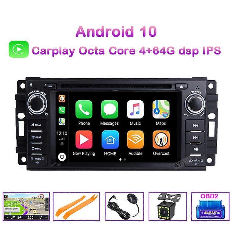 Octa Core Android 10 Voiture DVD Radio Navigation Pour Jeep Cherokee Boussole Commander Wrangler / DODGE Calibre / Chrysler C300 SWC