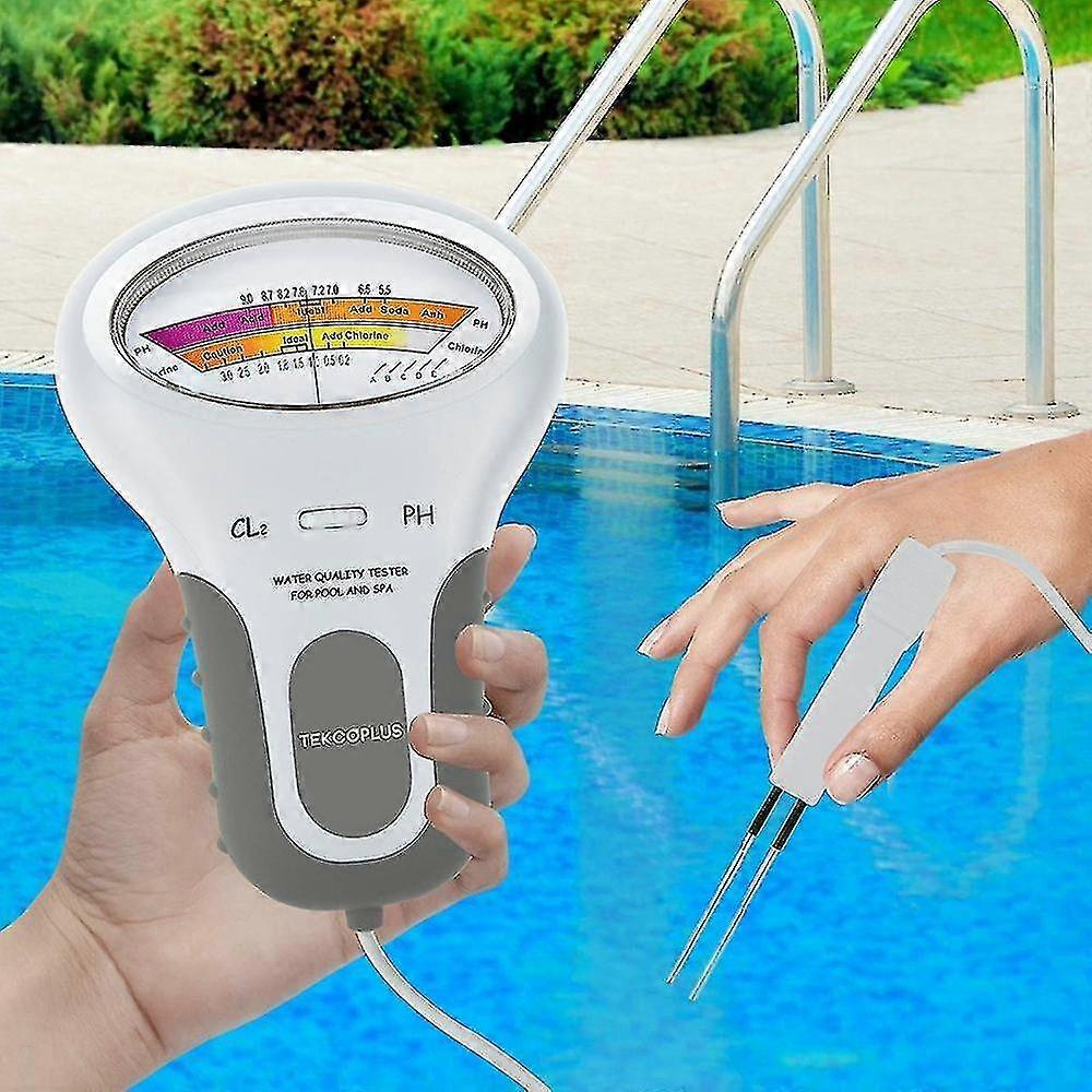 Wasserqualitätsanalysator, digitaler Chlor- und pH-Cl2-Tester für Schwimmbäder, Spa-Wasserqualitätsanalysator mit Sonde für Schwimmbäder in Heimgröße oder S