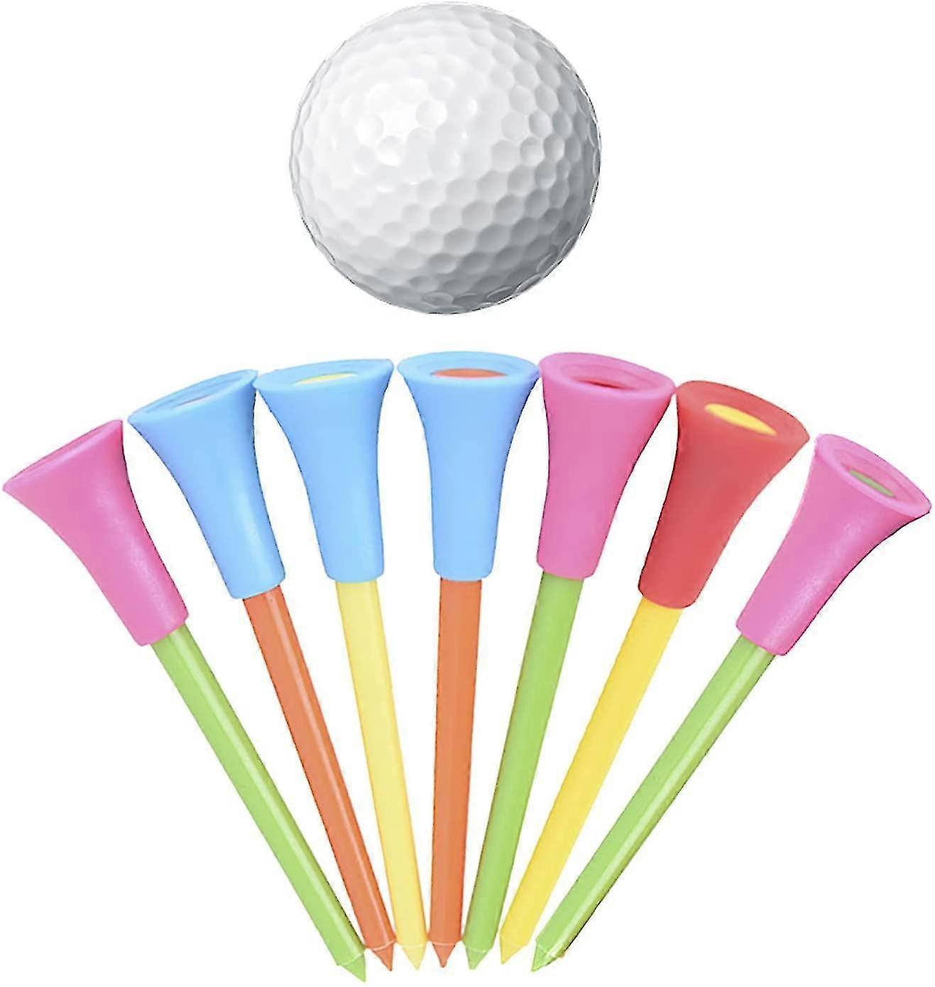 Sunrain New Plastic Rubber Tipped Top Golf Tees 50 Pcs 2-34 In Multi Color With Soft Cushion Unbreakable Rubber Cushion Durable Colored White Orange R