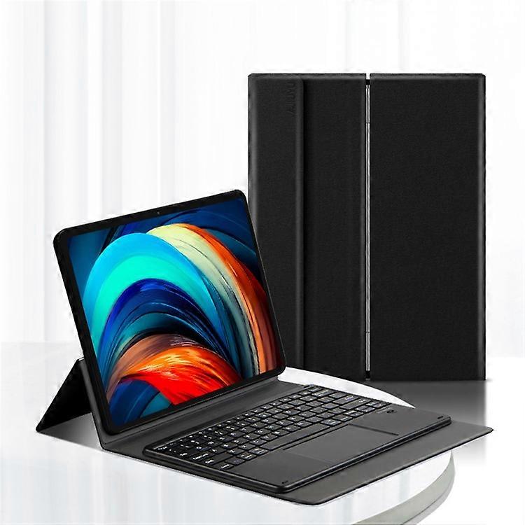 JIUYU 2-in-1 Bluetooth Touchpad Keyboard + Magnetic Absorption Stand Hinge Leather Case Compatible For Lenovo Pad Pro 12.6 inch
