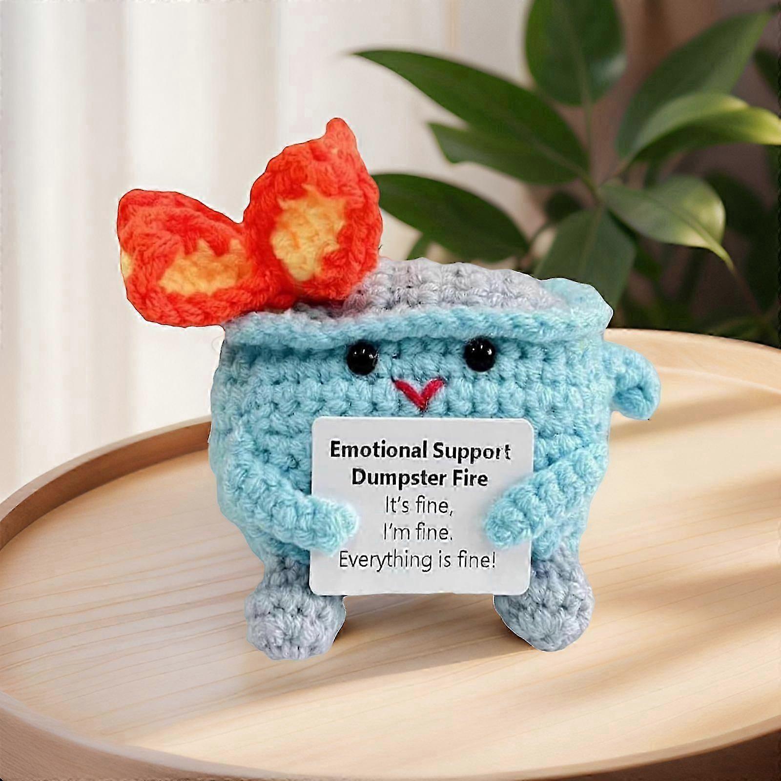 Dumpster- Crochet Dumpster Doll, Knitting Stuffed Toy With Positive