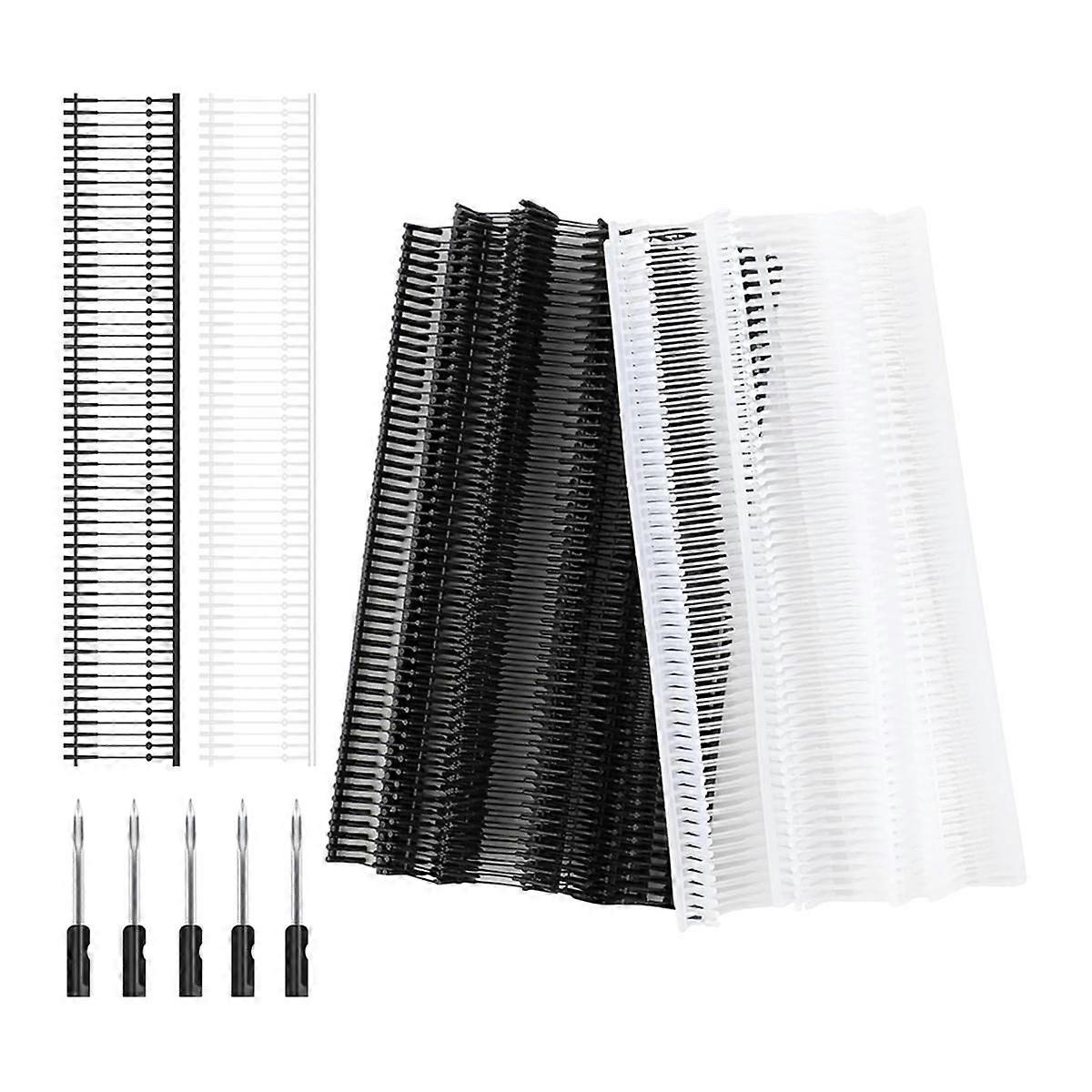 Mini Stitch Fasteners,2400Pcs Fixer Tagging Barbs Attachments with 5 Pcs Extra Fine Needles(Black/W