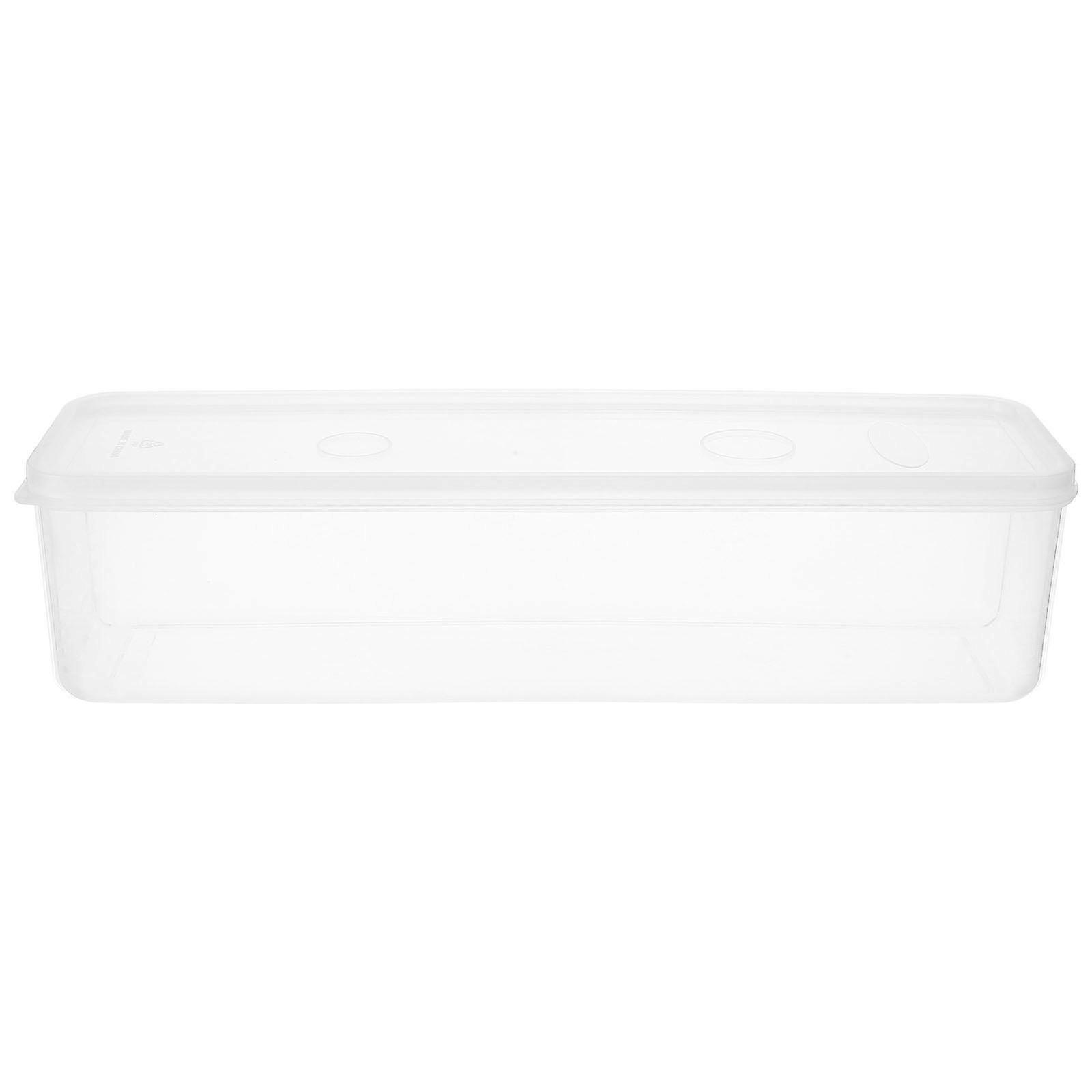 Fresh Keeping Storage Box Long Fridge Plastic Food Container With Lid For Scallions Cilantro Green Onions Stackable Kitchen Organizer Bin