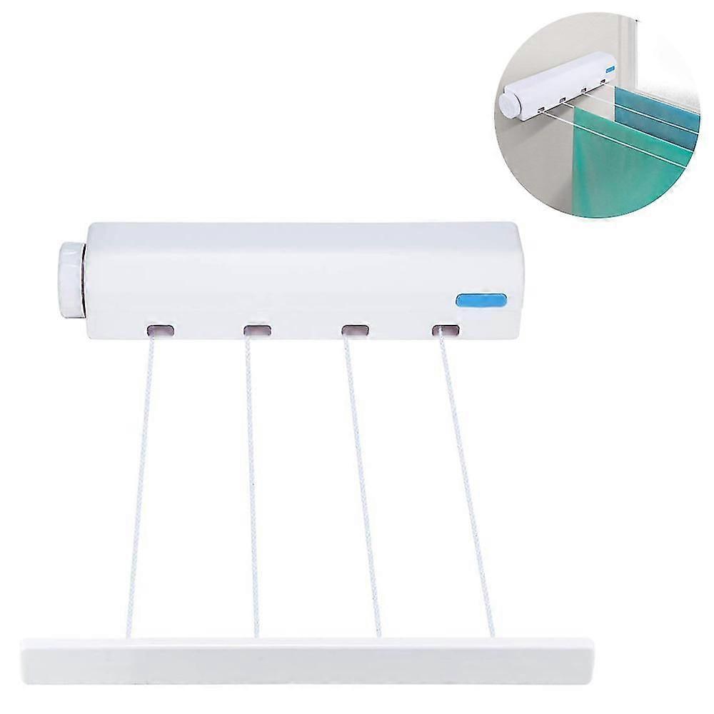 Spring Automatic Retractable Four/five Thread Clothesline Drying Rack Towel Rack With Hooks Drying Rack Punch