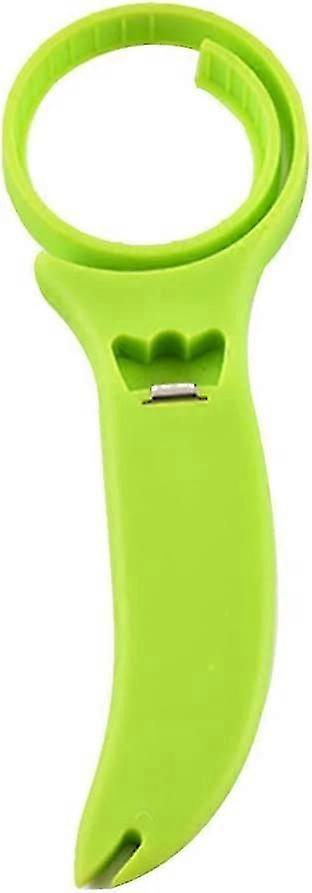 1pc Bottle Opener 3 in 1 Adjustable Can Opener Anti-Slip Twist Kitchen Condiments Jar Opener(green)