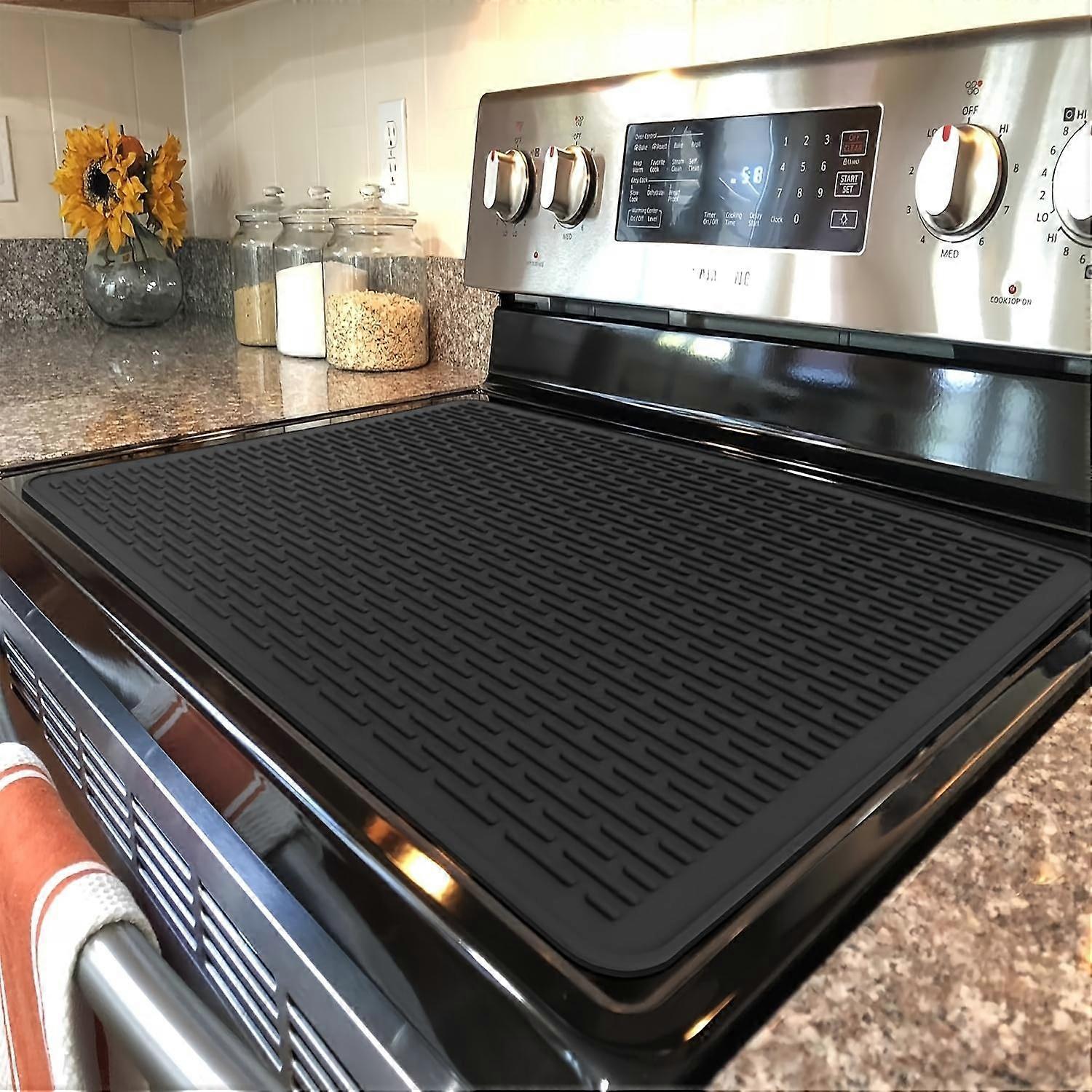 Extra-Large Silicone Stovetop Protector Mat - Heat Resistant Electric Stove Top Cover, Non-Slip Dish Drying Mat for Kitchen