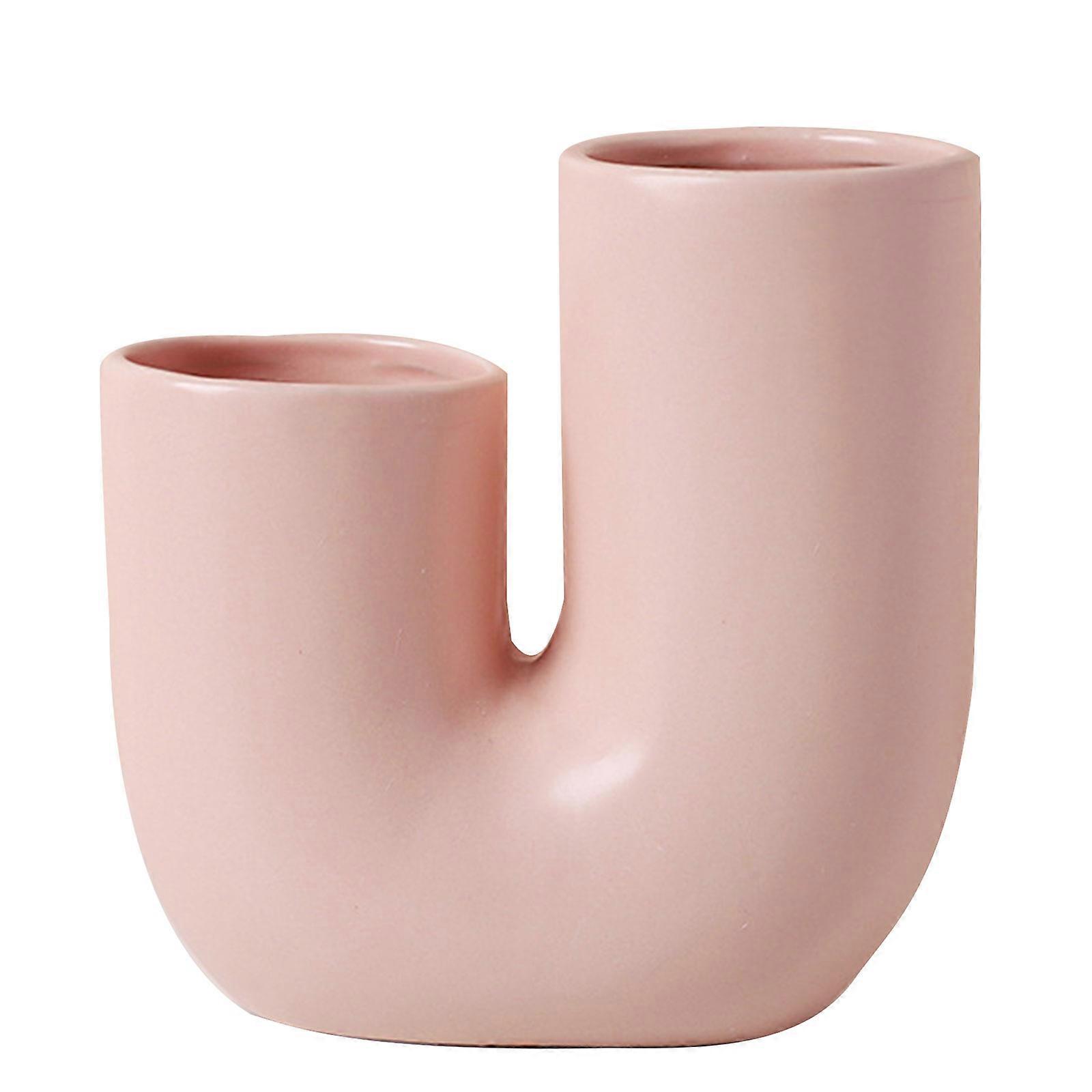 북유럽 스타일 세라믹 꽃병 현대 미니멀리스트 추상 예술 기하학적 모양 말린 꽃꽂이 화분 수경 재배 식물 홀더 가정 장식