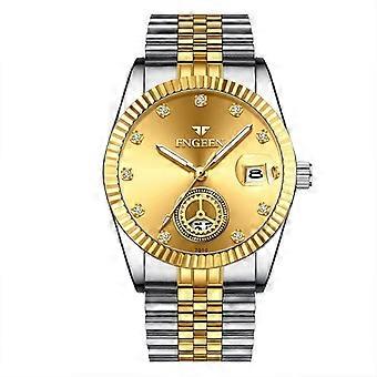 FNGEEN 7010 Middle-Aged and Elderly Men Luminous Calendar Quartz Watch