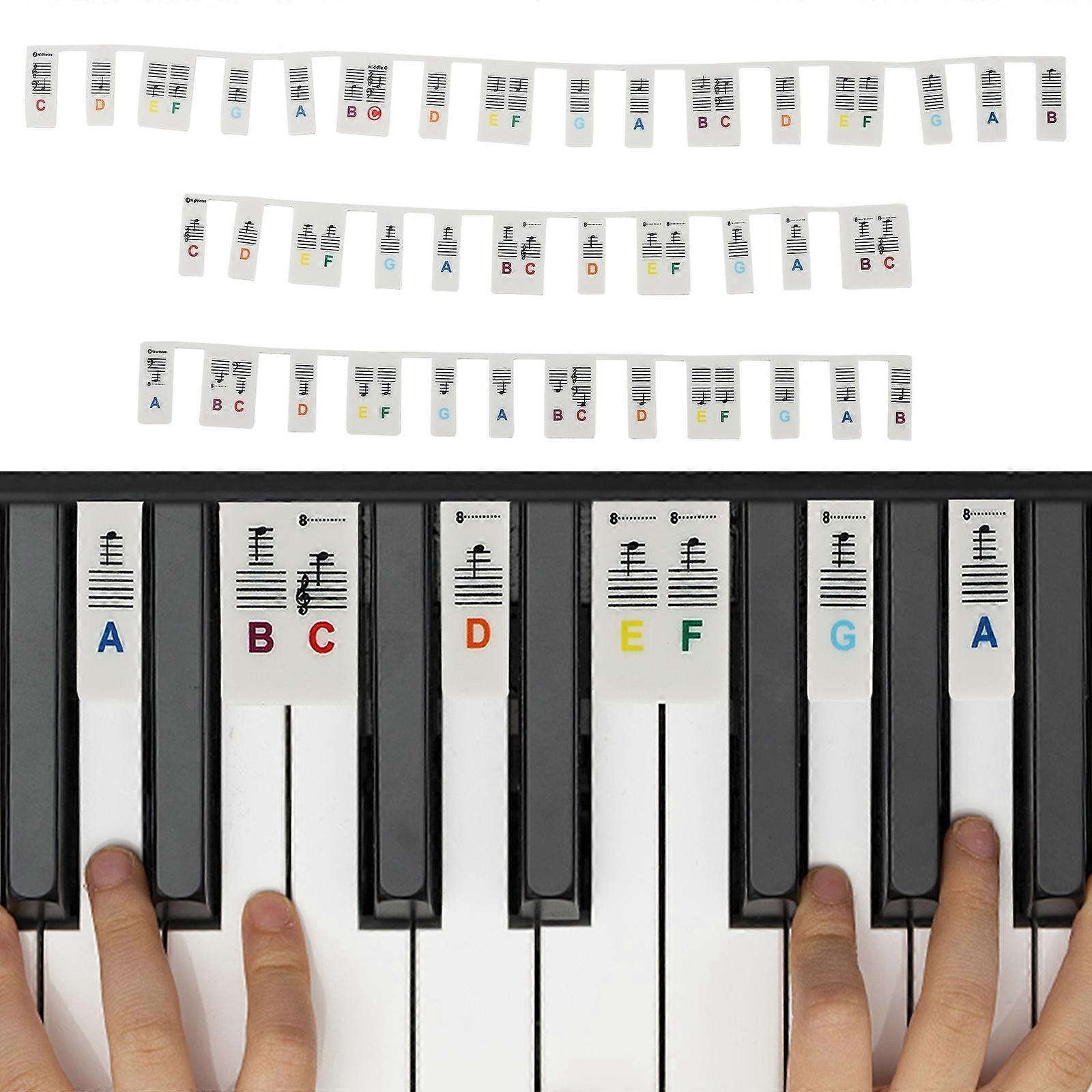 Silicone Piano Note Guide for Beginners: Fits 88-Key Pianos, No Residue
