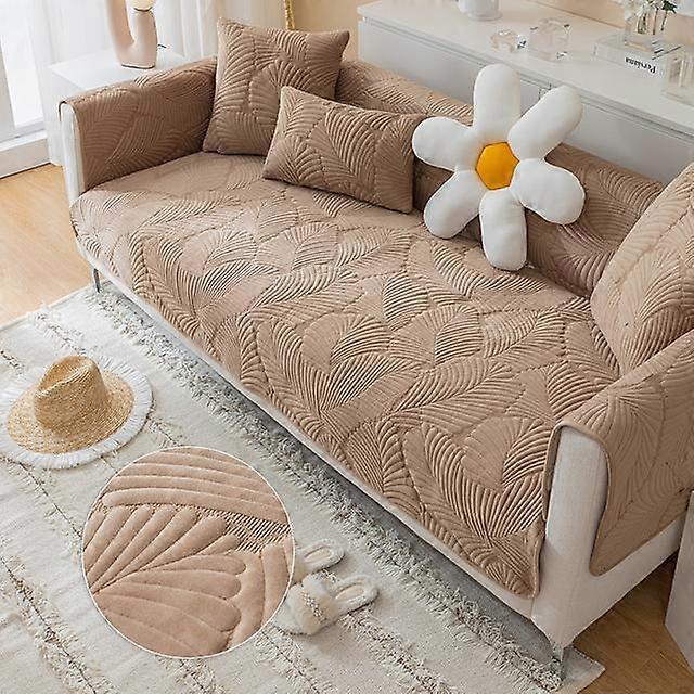 Nordic Anti -Skid Thickened Jacquard Cushion Warm Cover Simple Soft Flannel Sofa Cushion Cover For Leather Sofa Wooden Chair