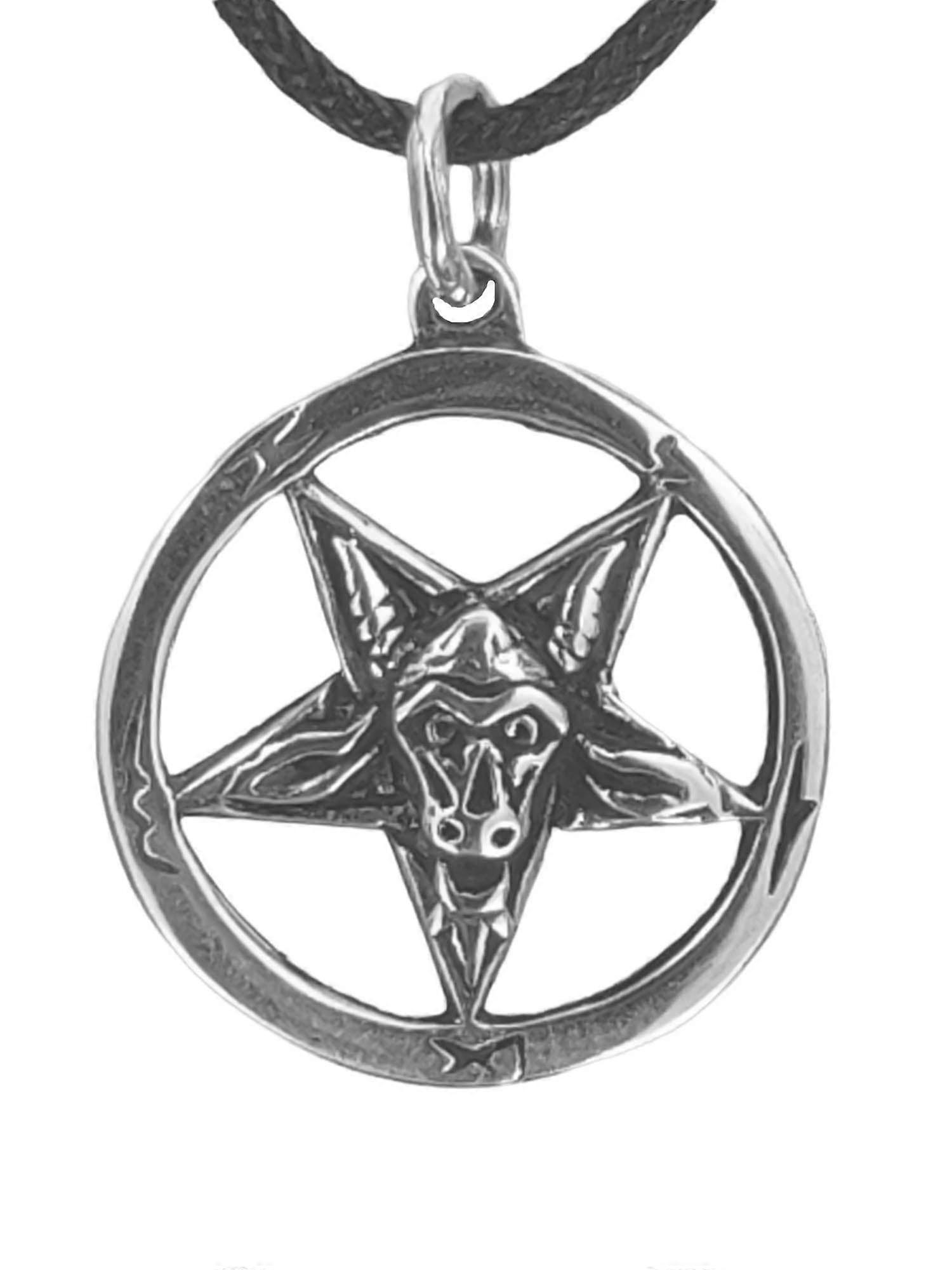 Pentagramma 54 con catena serpente - Argento