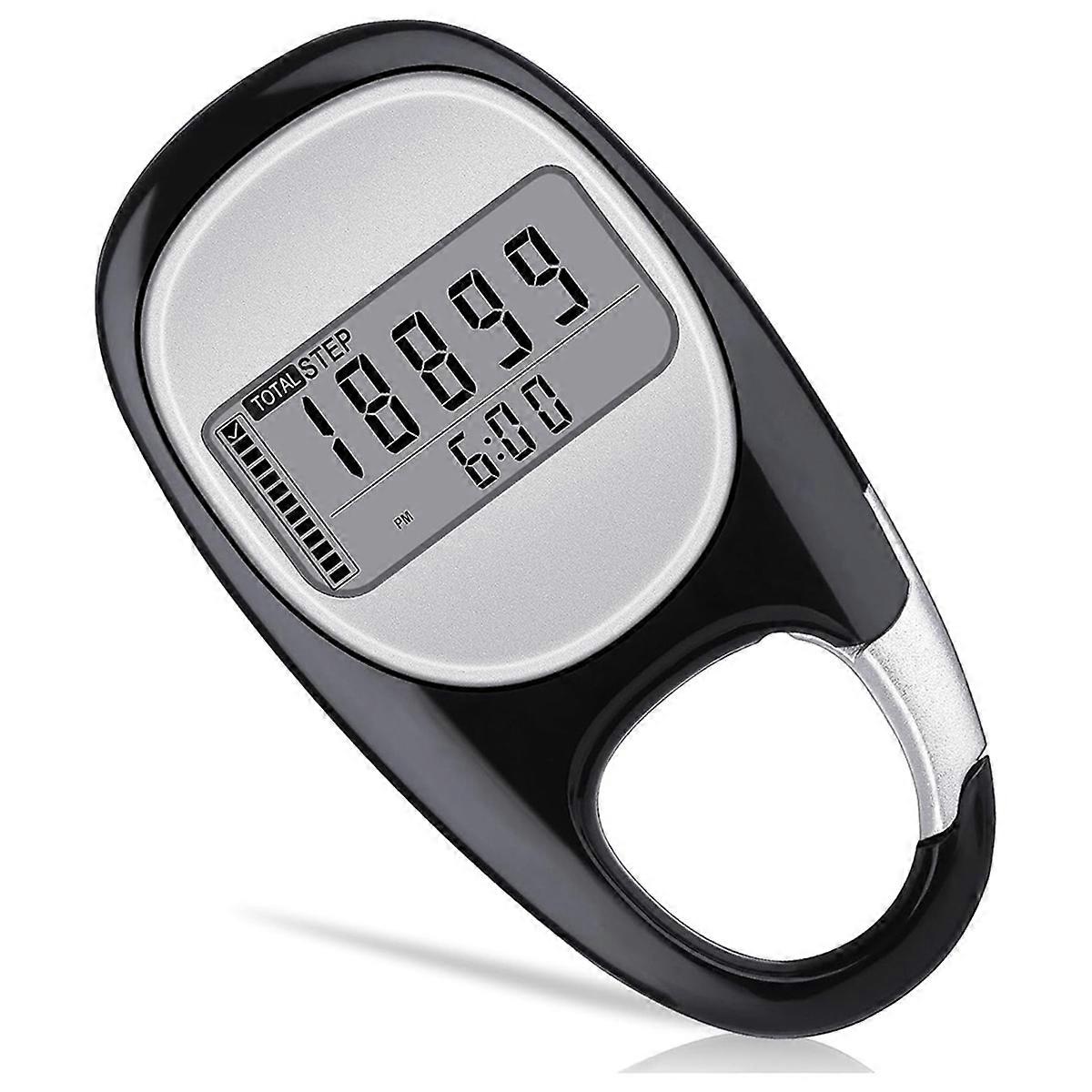 3D Pedometer for Walking Steps and Miles, Portable Step Counter for Walking with Distance