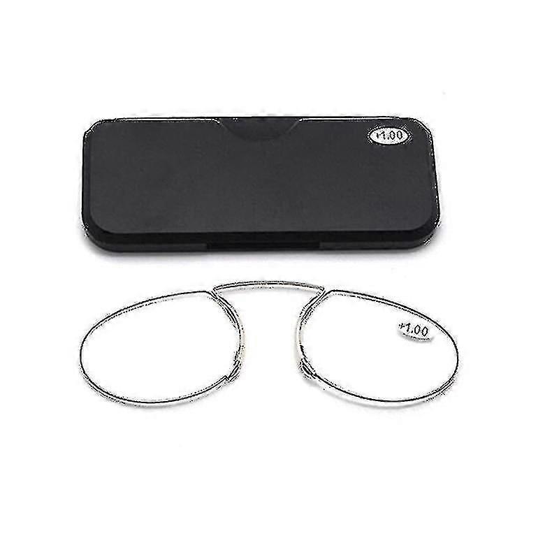 משקפי אף Pince-nez קליפ משקפי קריאה קצף זכוכית מגדלת משקפי גברים עגולים