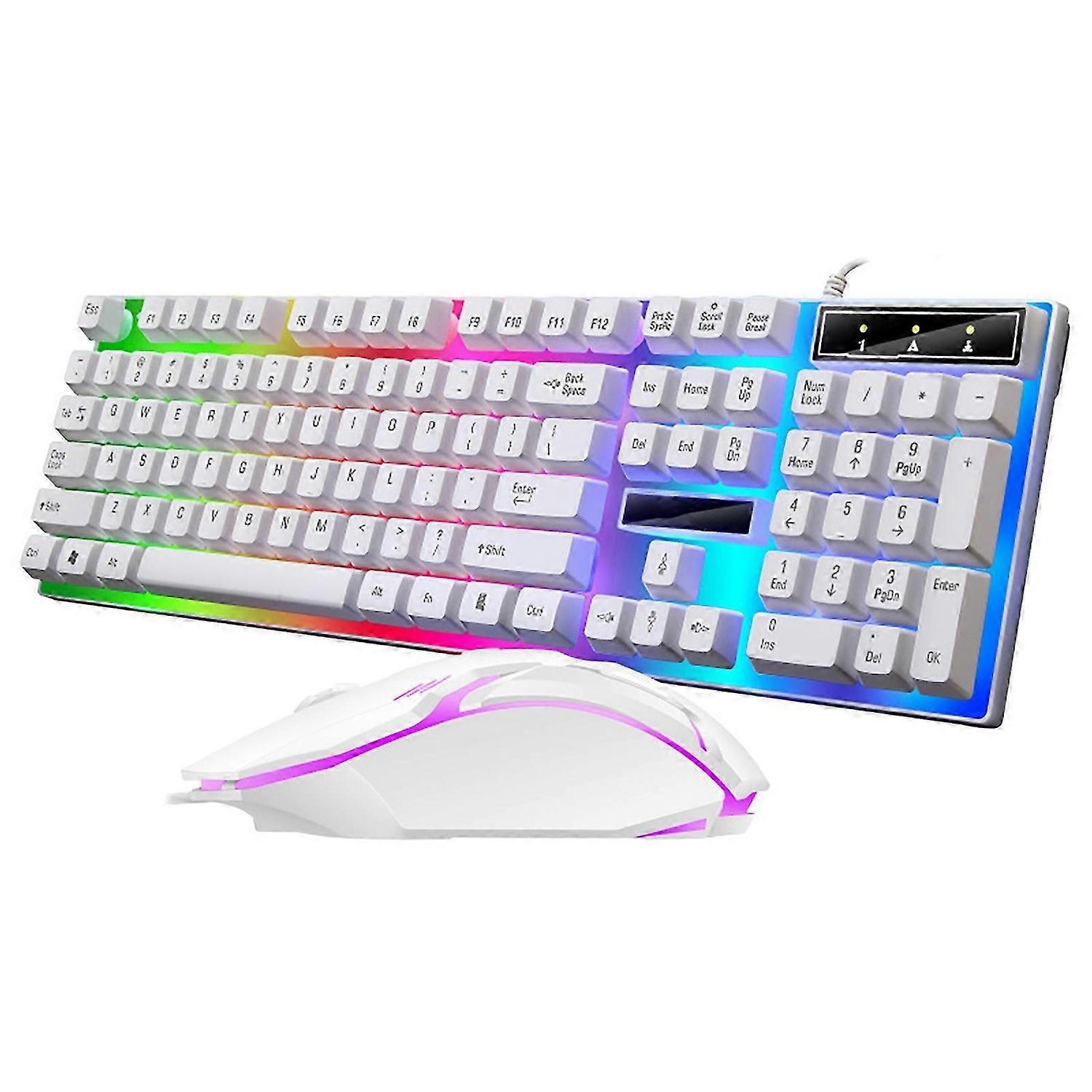 2Pcs/Set G21B Office Mouse Backlight Wired USB Mechanical Gaming Keyboard Mouse for Office