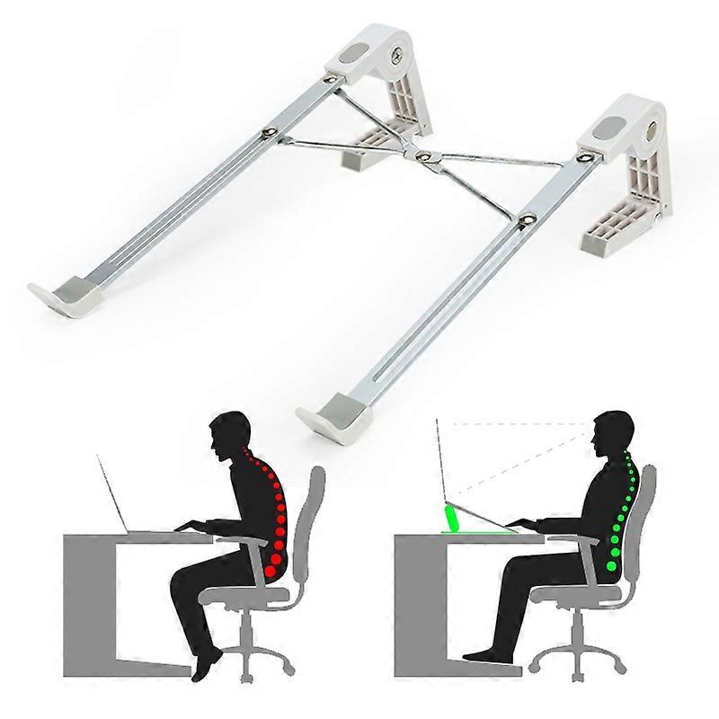Y01 Height Adjustable Laptop Stand Desktop Bracket Foldable Aluminum Alloy Computer Riser-Silver