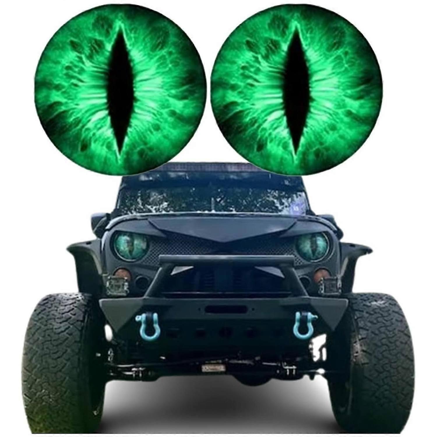 2pcs Beast Eyes Headlight Decals,Funny Decals for Truck Car Body Window Bumper Decoration Eye Headlight Decal 3D Stereo Eyes Stickers Decal Round Eye