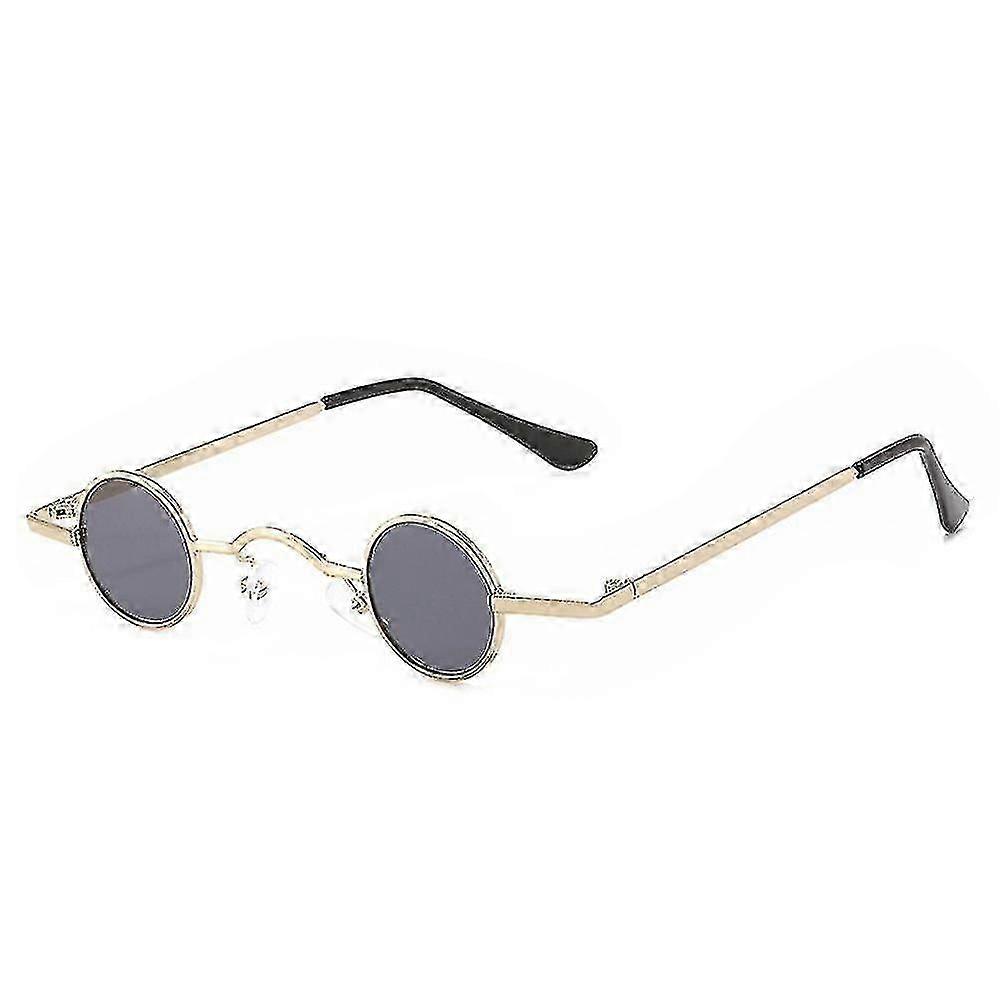 Shanghai Yangxin Retro Mini Round Small Framed Sun Glasses Gold Gray
