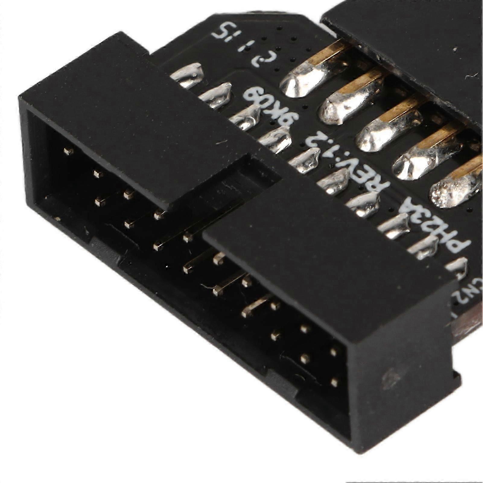 ASHATA Adattatore Splitter USB 3.0 2 Porte, USB3.0 19 Pin da 2 Pin Cavo di Montaggio Pannello Scheda Madre Anteriore con Foro per Vite, Cavo USB 3.0 da 19 Pin a Doppia Porta A Femmina(0.5m