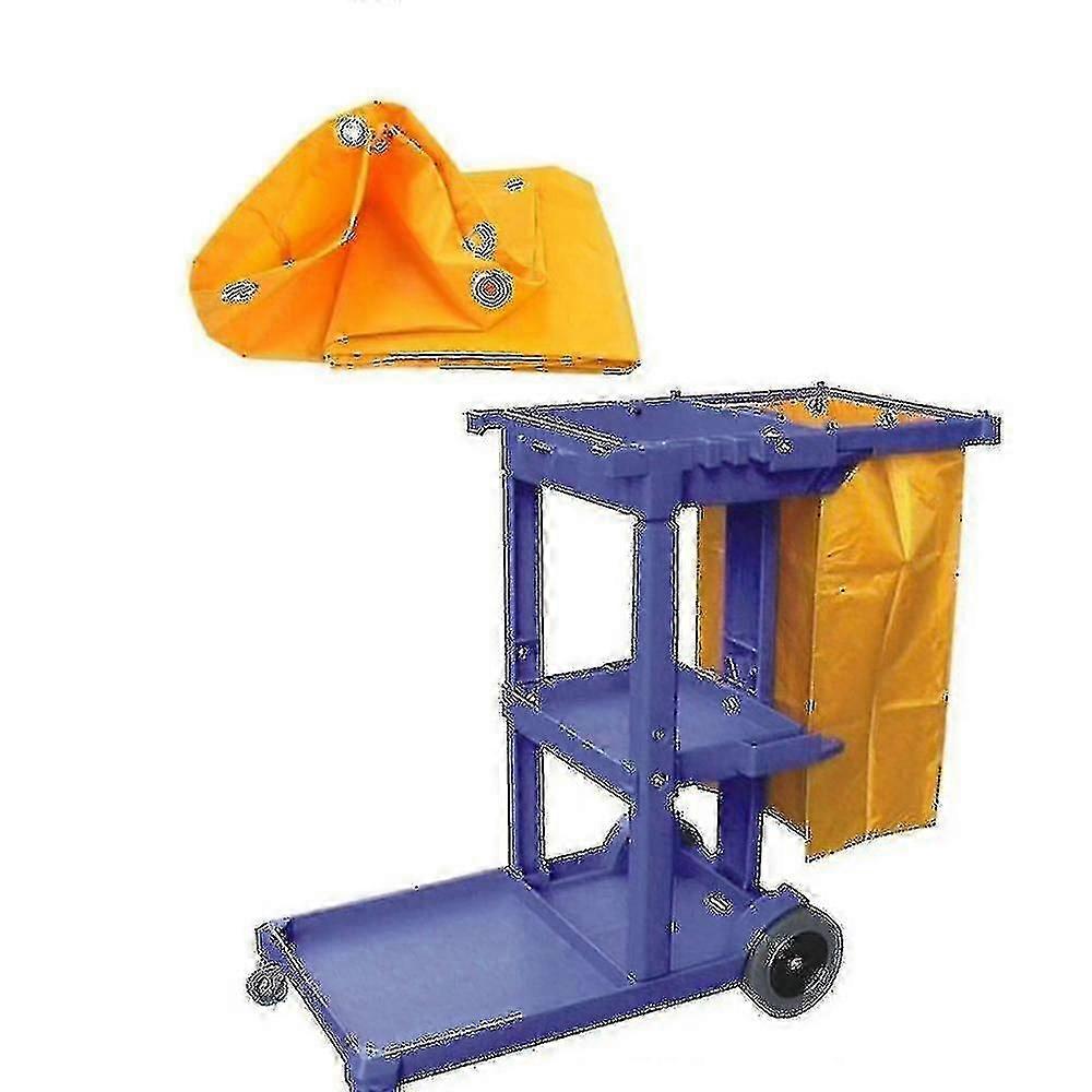 Outil de nettoyage de chariot de conciergerie Sac de rangement de chariot imperméable à l’eau Jaune 40x28x69cm