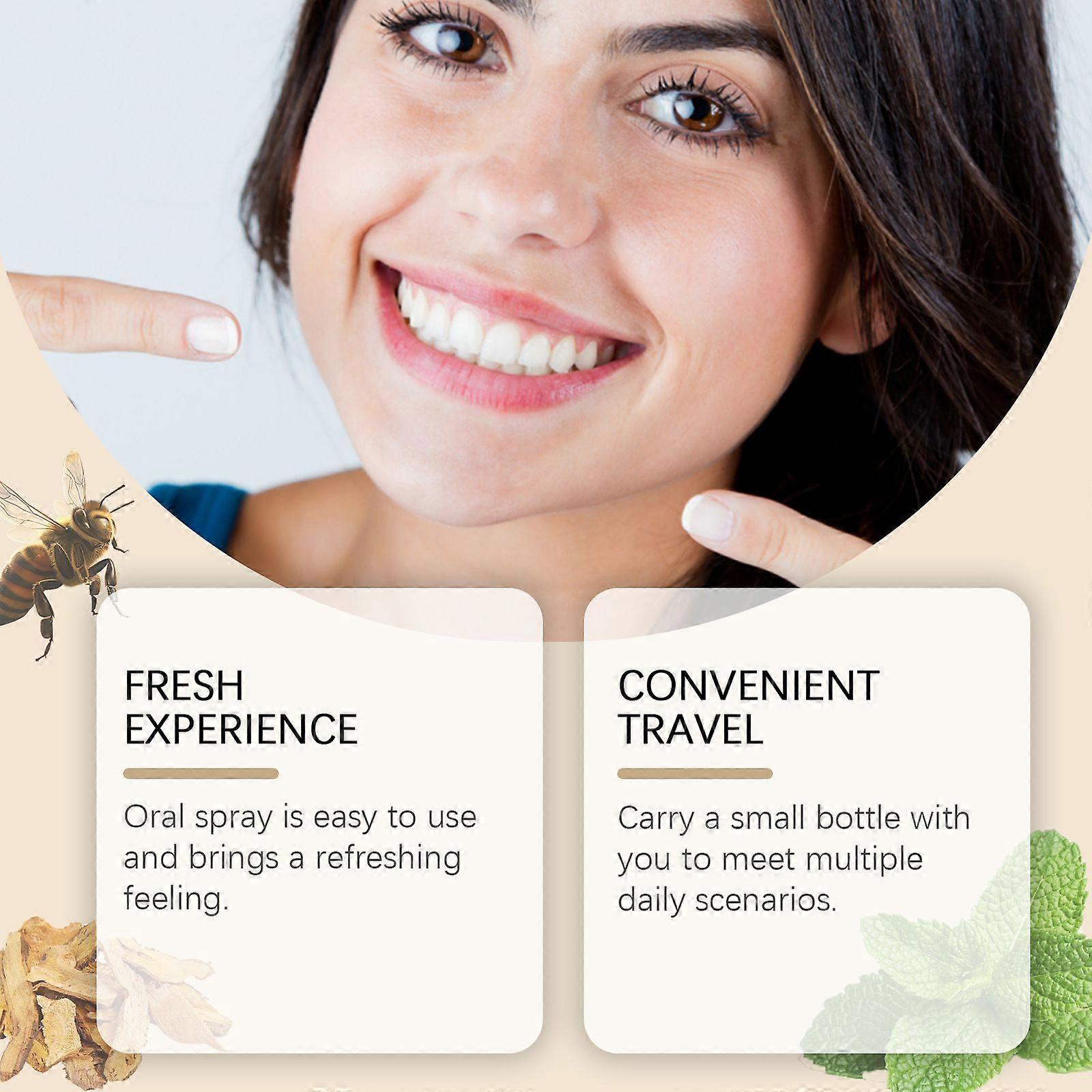 Bee Venom Spray, Bee Venom Oral Spray, Gentle Cleansing Oral Care Spray with Peppermint Extract, Fresh Breath, Mouth Spray for Bad Breath