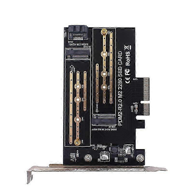 PCIE Adapter Board Dual M.2 NVME to Pcie 4X M2 SSD Adapter B/M Key Support PCI Express 3.0 2230-2280 Hard Drives JP
