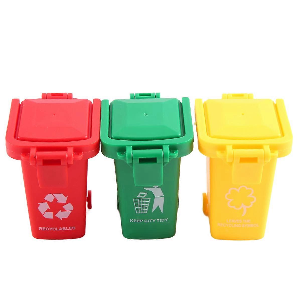 Toy Vehicles Garbage Truck's Trash Cans, 3 Pack Toy Garbage Truck Replacement Parts, Simulated Trash