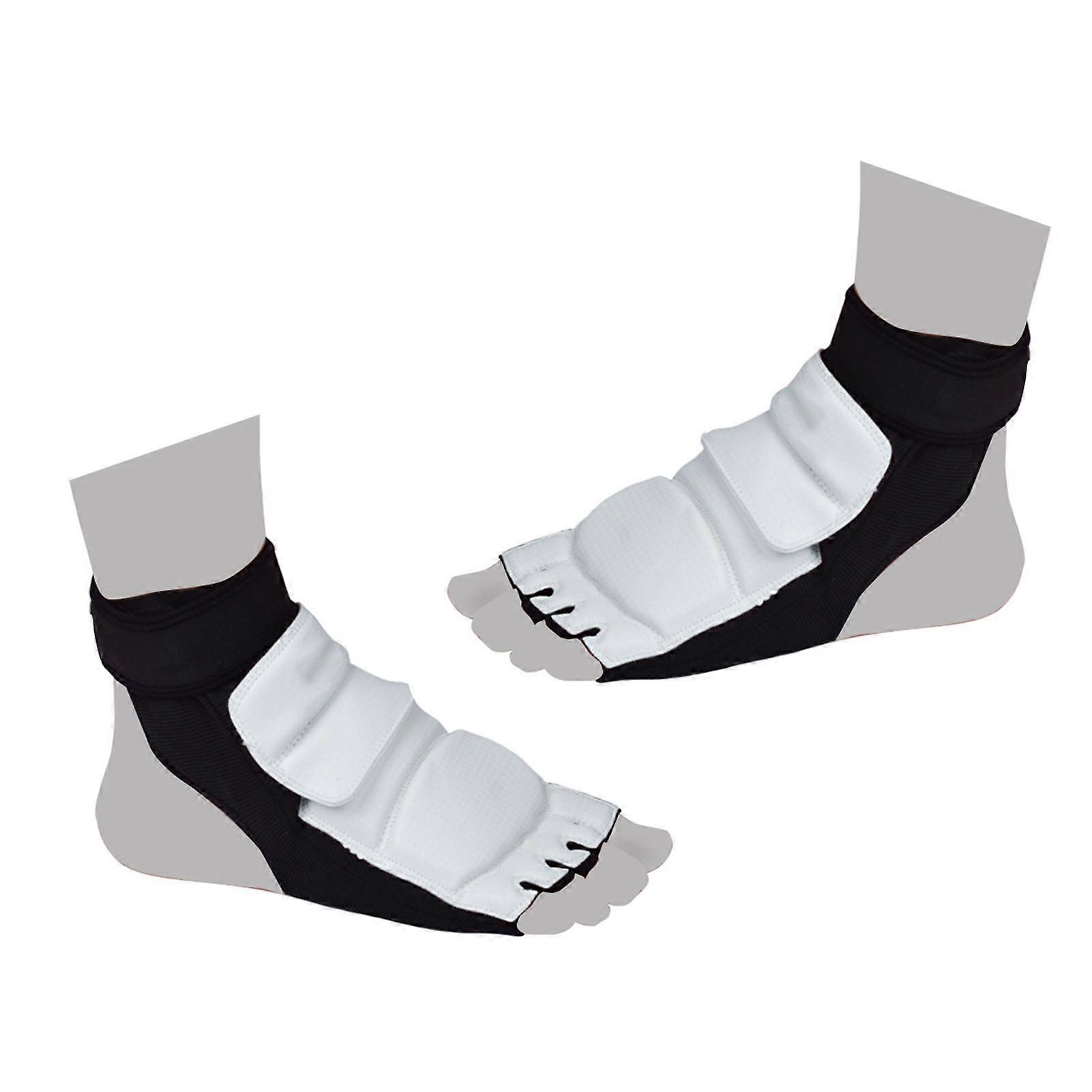 1 Pair Taekwondo Protector Breathable Comfortable Slip Resistant Karate Boxing Sparring Foot Guard for Training