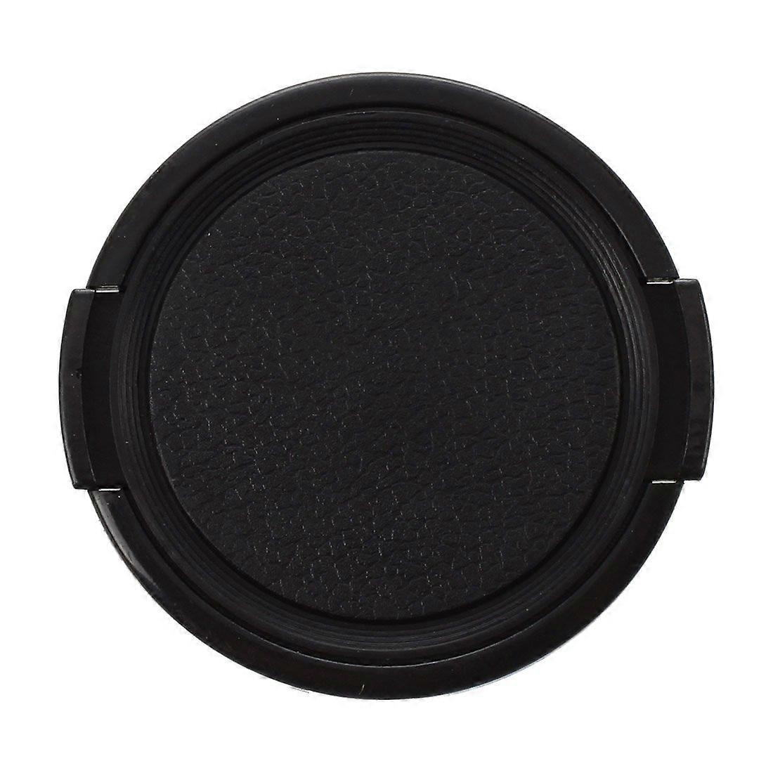 Camera Plastic Side Pinch Clip On Front Lens Cap Protective Cover Black 49mm