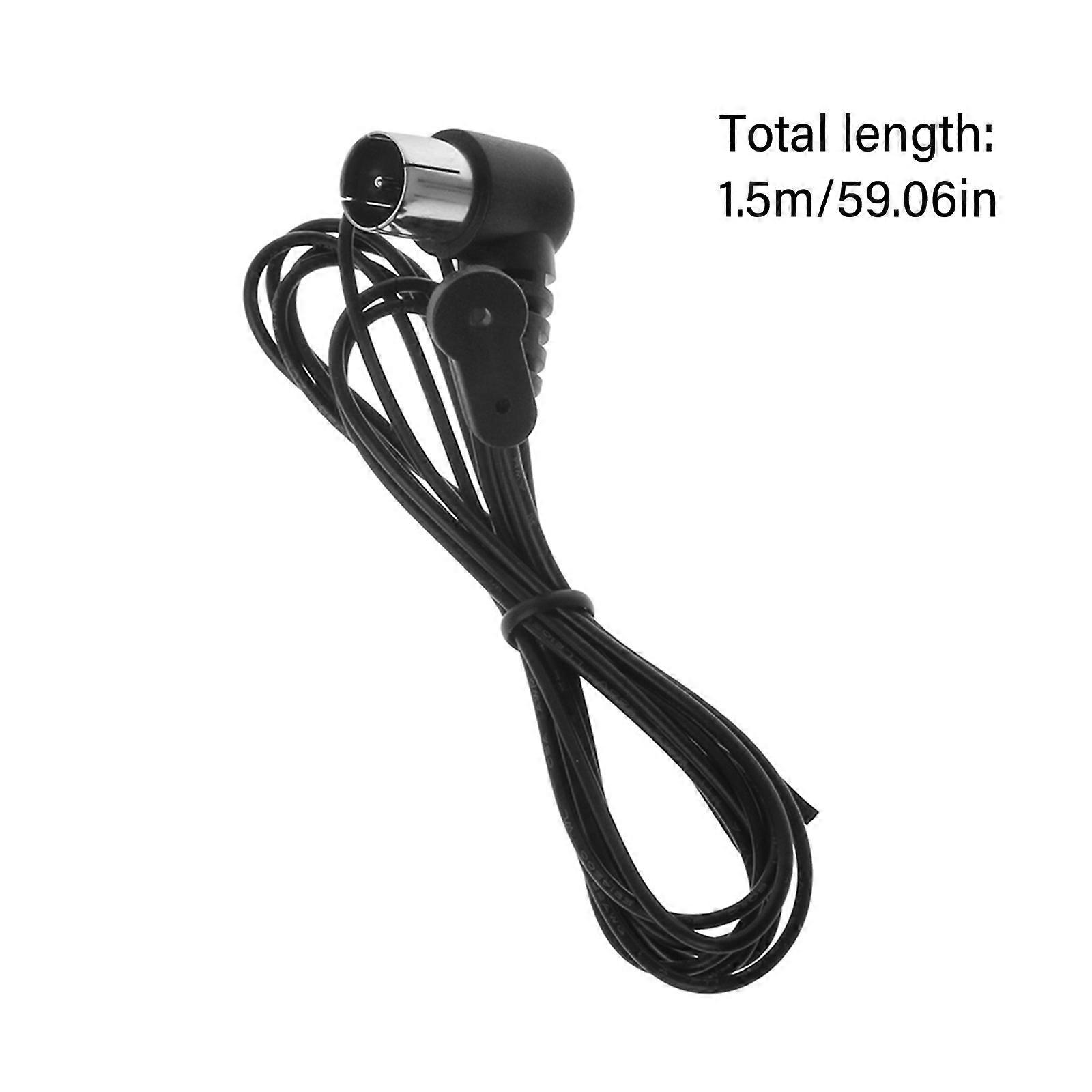 Tアンテナ用FM屋内75オームラジオダイポールアンテナFタイプオスプラグワイヤーケーブルJVC用パイオニアFMラジオIブラック