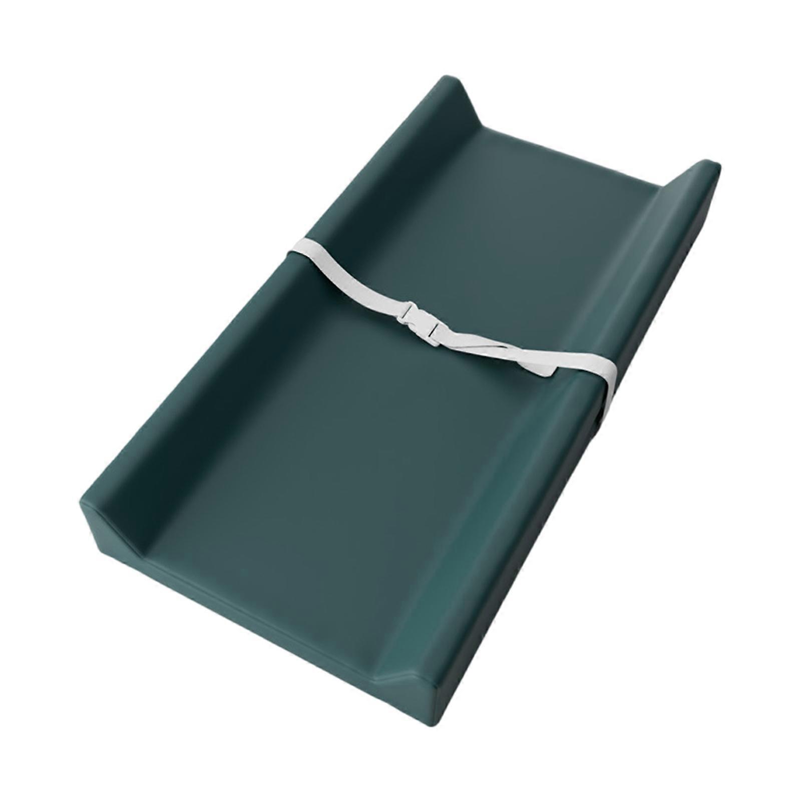 Baby Diaper Changing Pad Soft PU Leather Diaper Changer Mat with Fixing Belt Water Proofing Liner for Dresser  Green