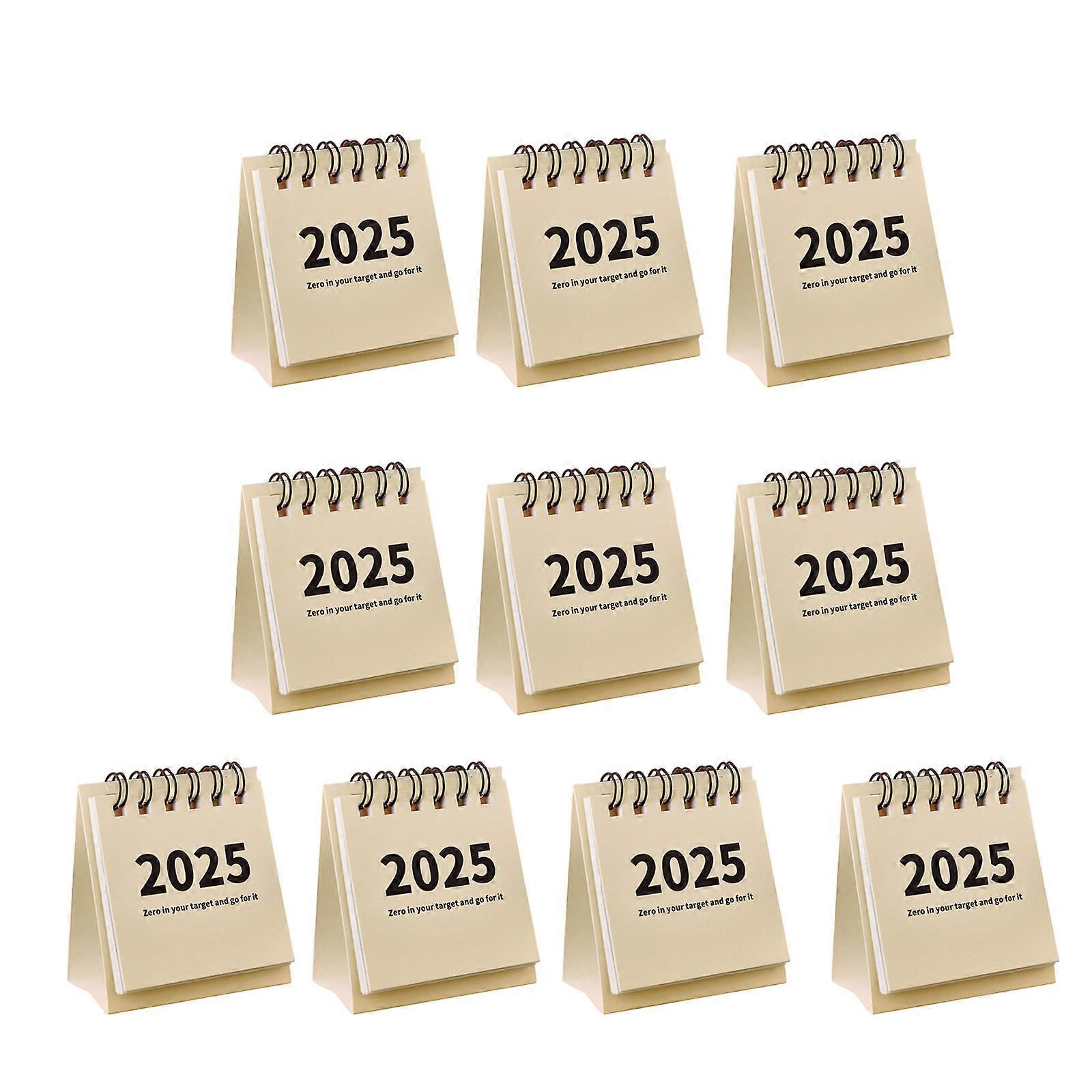 10pcs Stylish 2025 Desk Calendars with Monthly Pages Time Management Tool for Home Offices Planning Need Calendar White