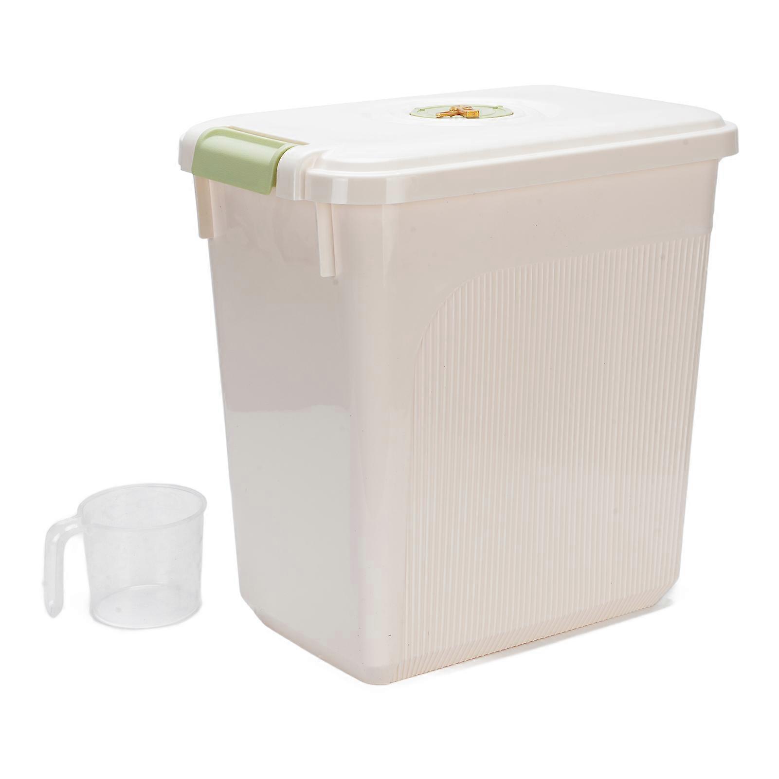 Rice Storage Container Damp Proof Airtight Thickened PP Rice Bin with Lid for Flour Cereal Pure Color 30kg / 66.1lb