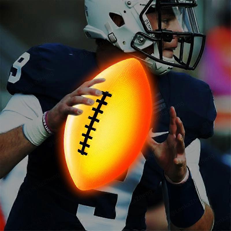 1 Glow in the Dark LED Light Up Football for Evening Play Size No. 6
