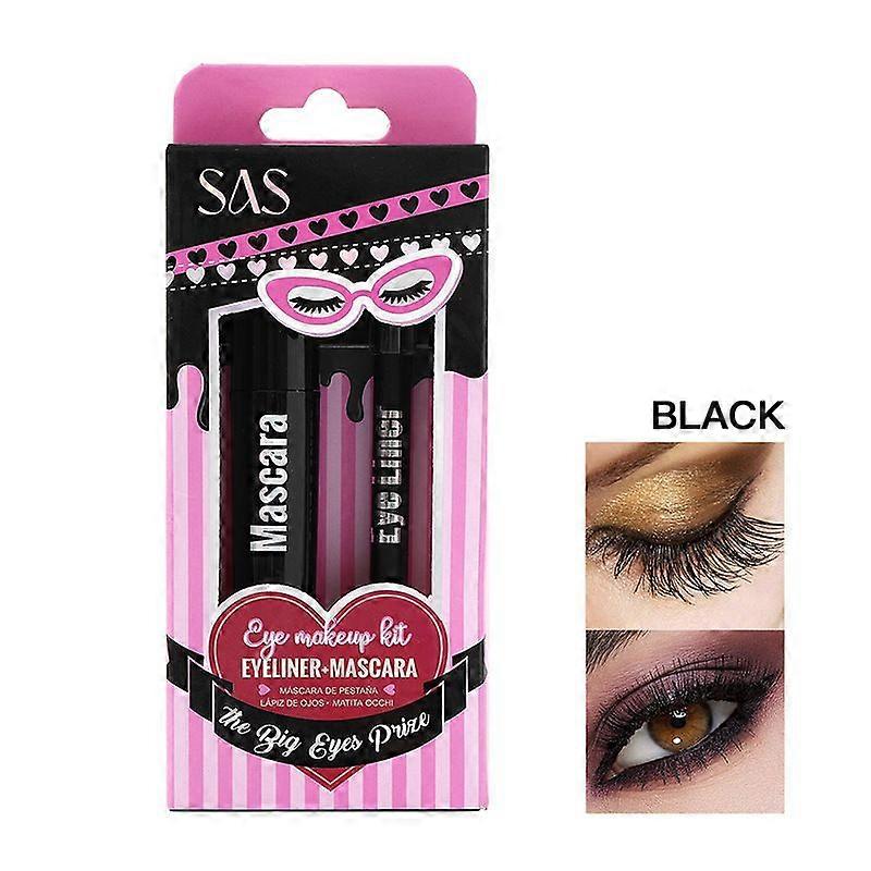 SEuropean and American mascara + eyeliner set waterproof and not easy to smudge dense and curled SAC074
