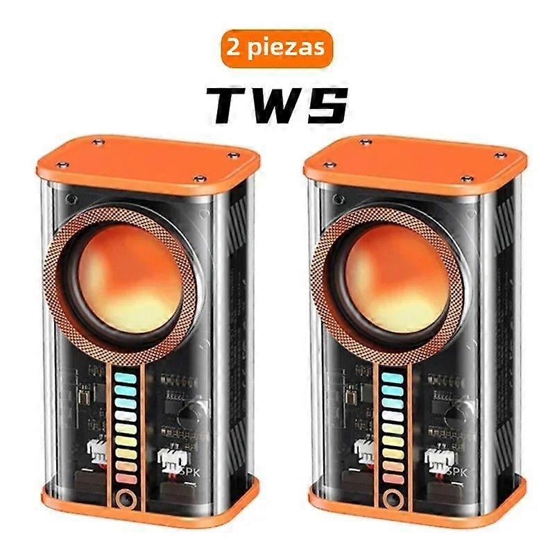 Transparent Cyberpunk Wireless Bluetooth Speaker with Subwoofer Rhythm Sound Light TWS Stereo Music Center Hands-Free