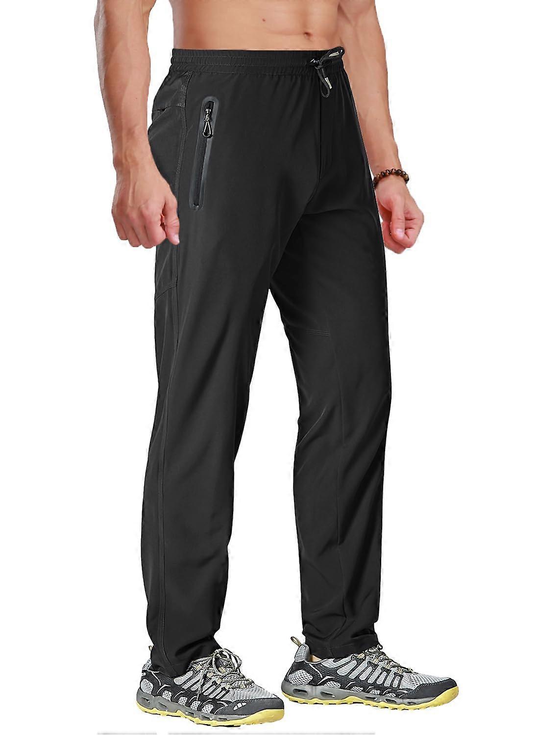 Men's Running Pants Lightweight Quick Dry Jogger Sweatpants with Zipper Pockets for Hiking and Exercise