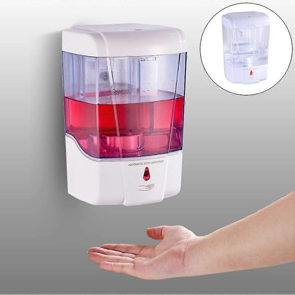 Soap Dispenser Automatic Wall Mounted Liquid Soap Dispenser Infrared Touchless Smart Sensor Lotion Dispenser Hand Washer (White)