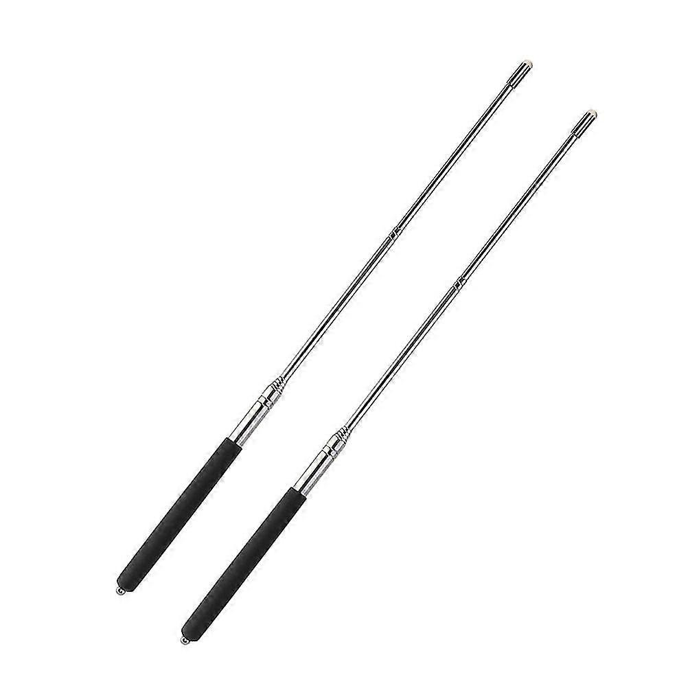 2pcs Hand Pointer Extendable Telescopic Retractable Pointer Handheld Presenter Classroom Whiteboard Pointer (black)