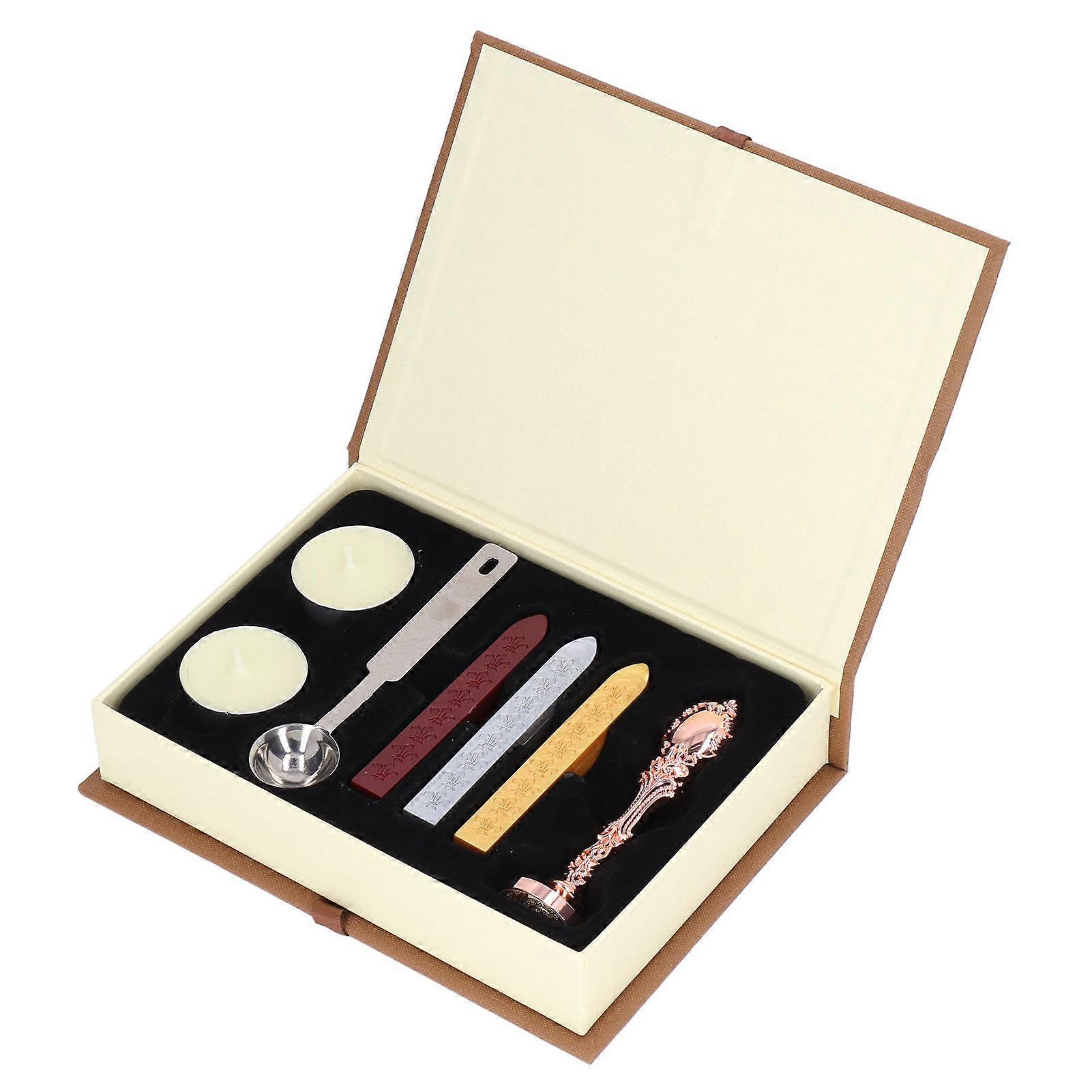 Wax Seal Stamp Kit Simple Steps Clear Exquisite Pattern Wide Application Wax Stamp Seal for Letter Scrapbook DIY