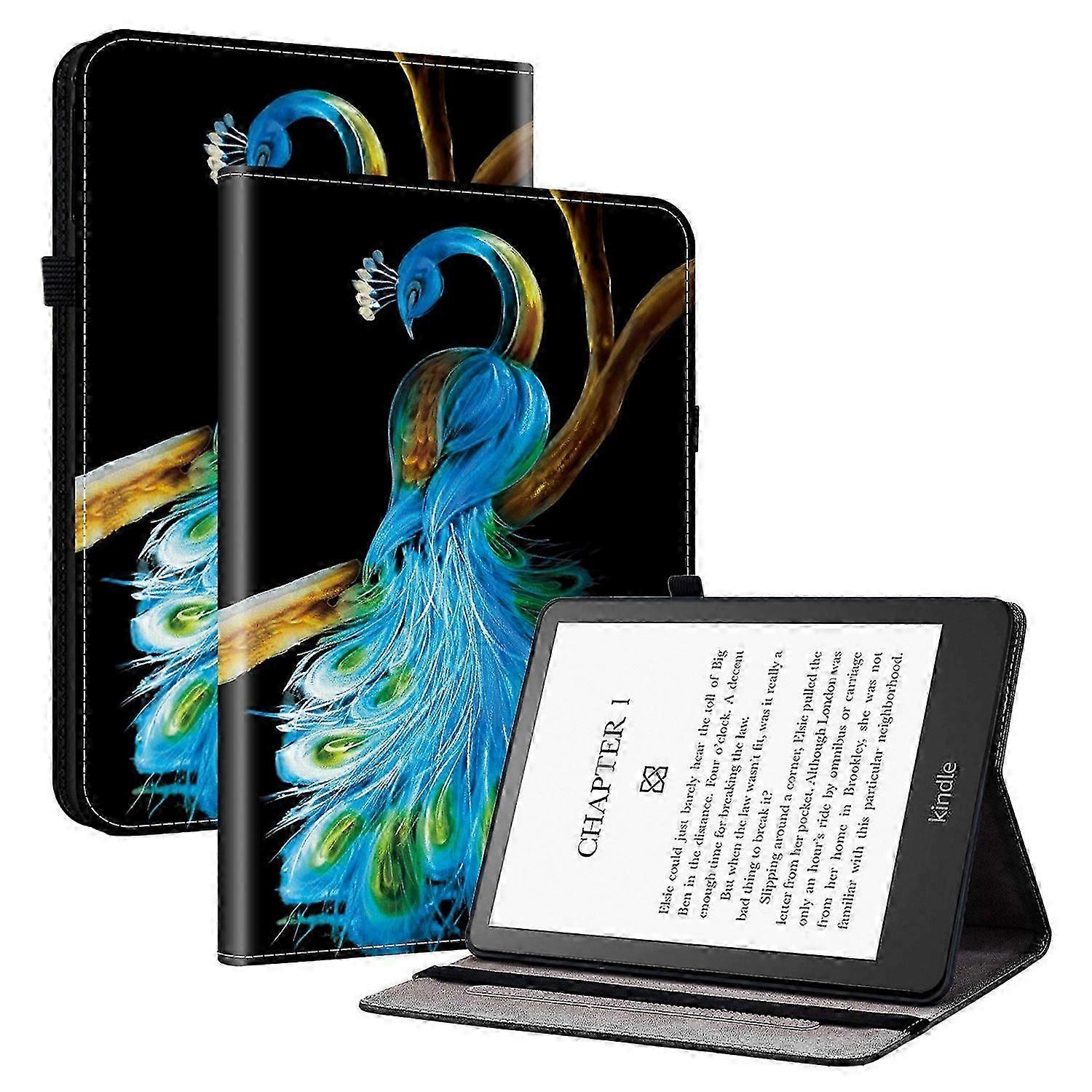 For Amazon Kindle Paperwhite (2021) Leather Case Pattern Printed Stand Tablet Cover With Card Slots