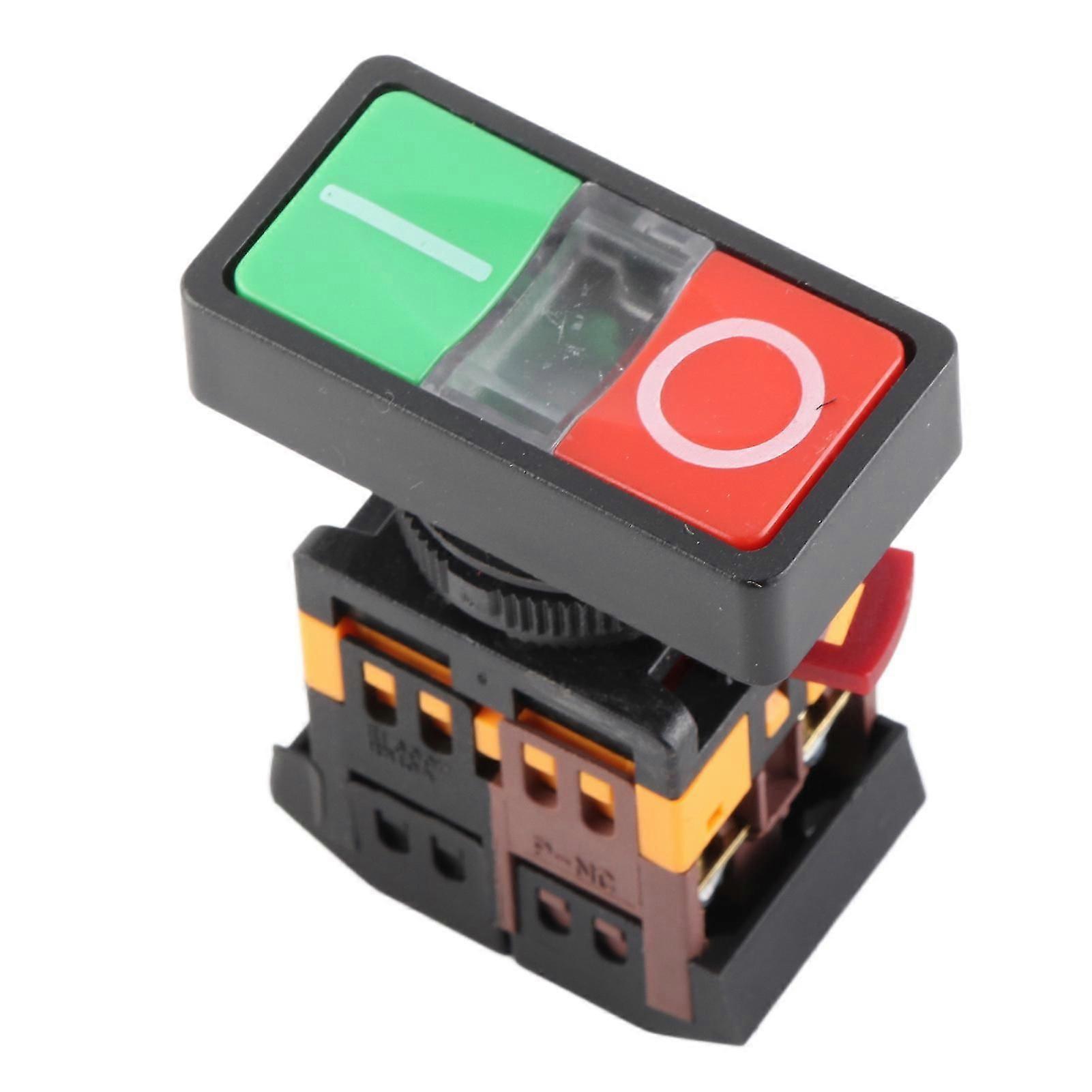 AS?22N Double Push Button Switch with LED Light NoNC On Off Momentary Button(24VDC )