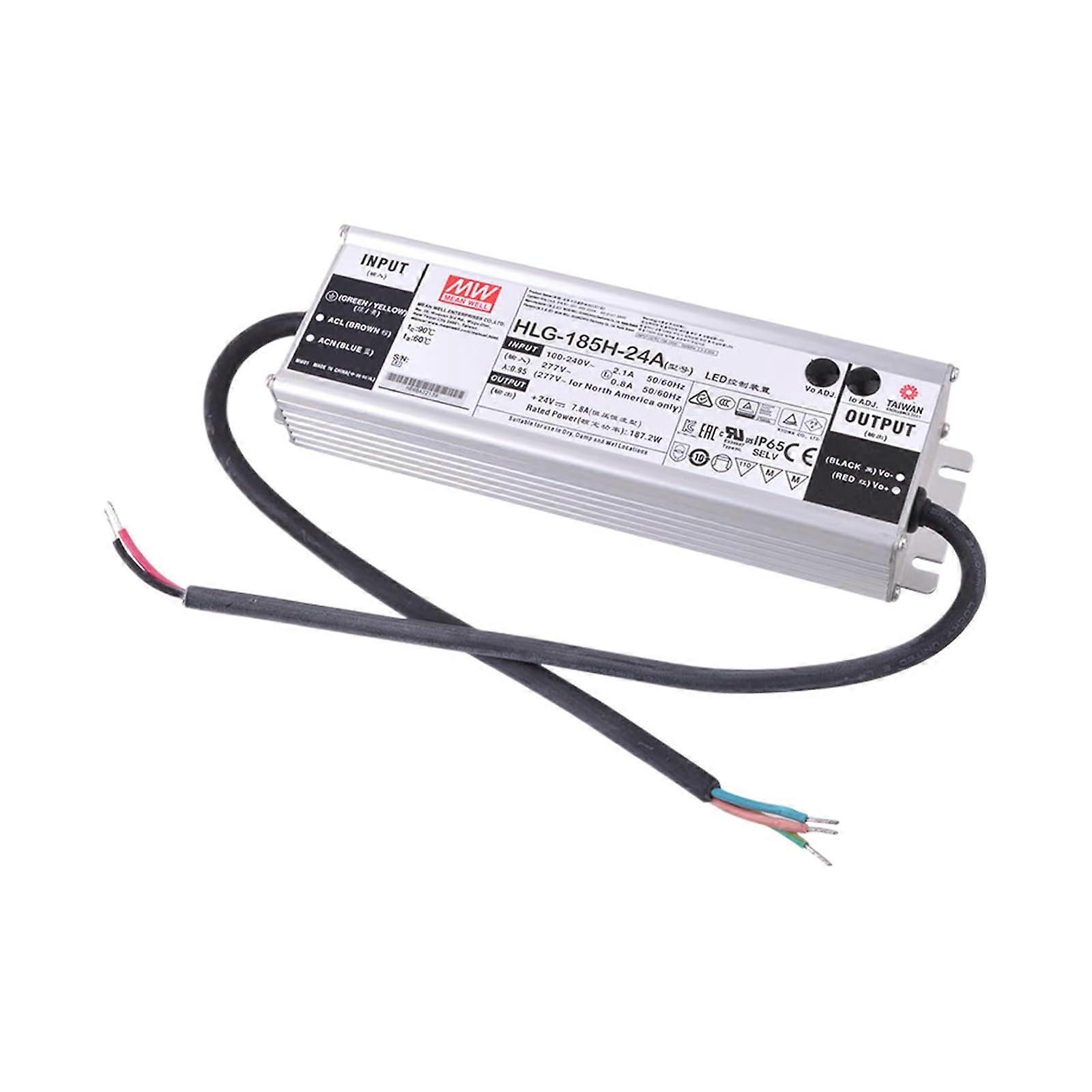 HLG-185H-24A LED Driver Power Supply 185W 24V Constant Current Waterproof IP67 for Horticulture and Grow Light