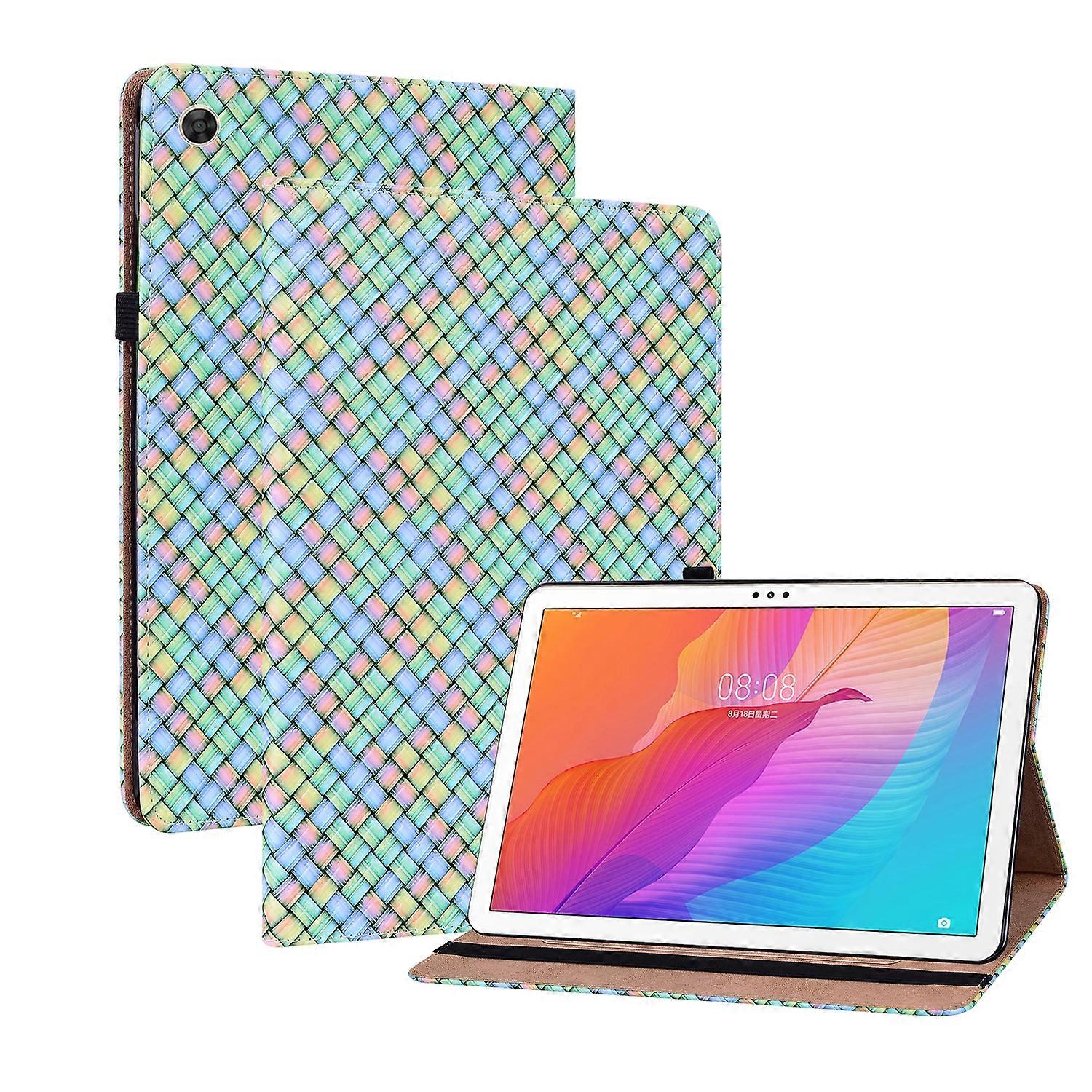 For Huawei MatePad T 10s / Enjoy Tablet 2 Color Weave Leather Tablet Case with Holder