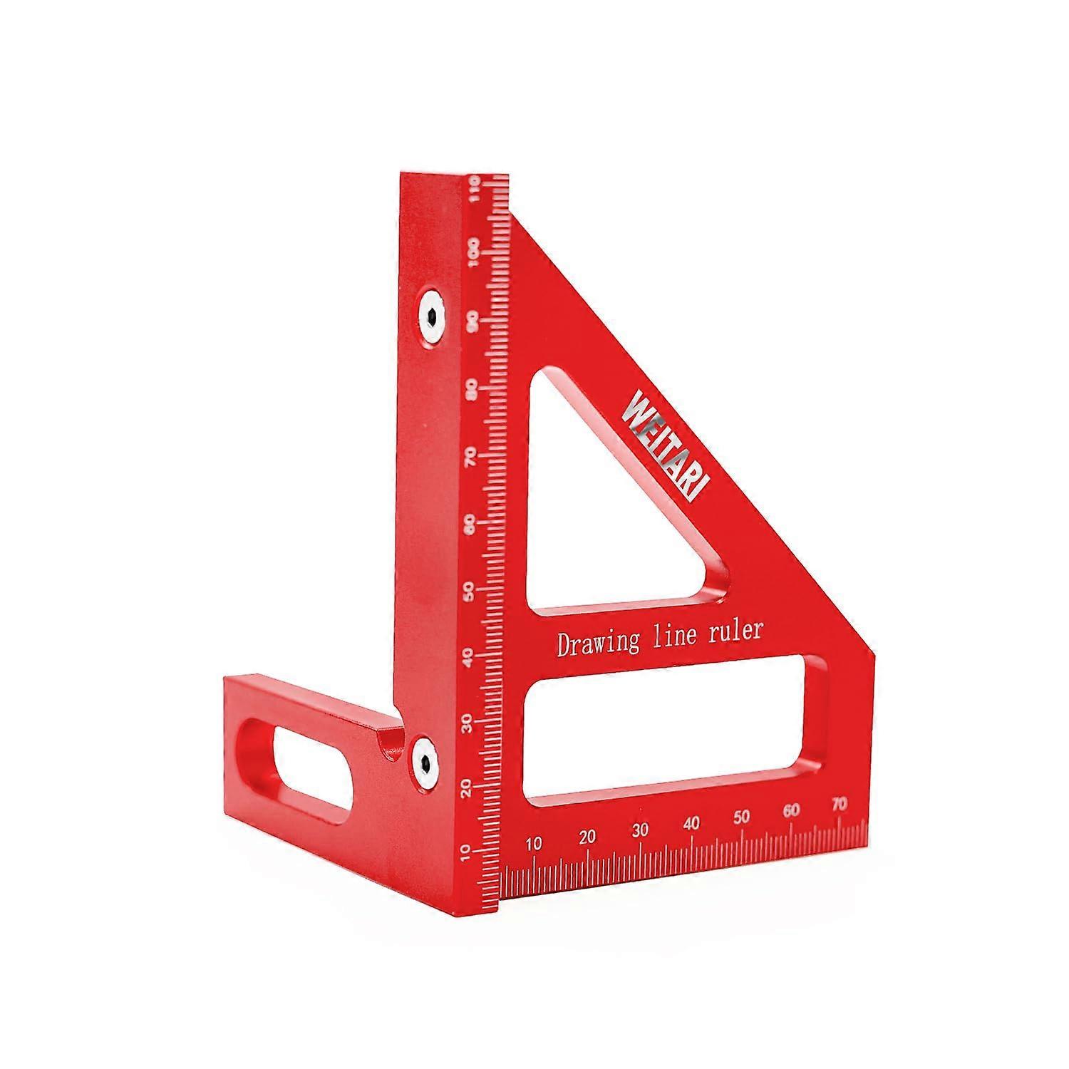 45/90 Degree Triangle Ruler Scriber Aluminum Alloy Woodworking Angle Ruler Protractor