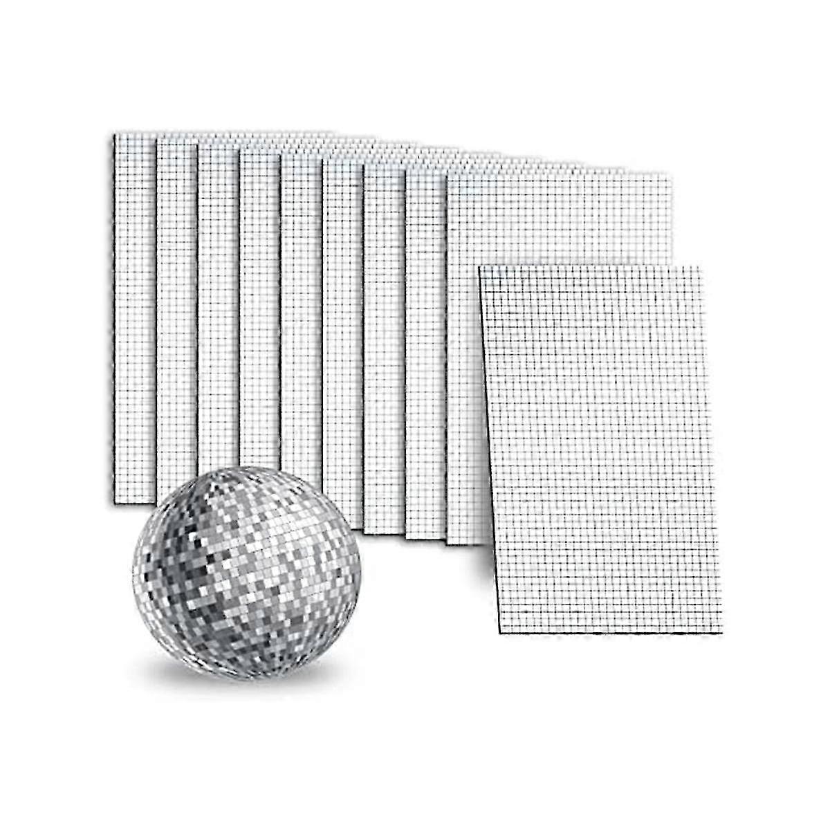 Self-Adhesive Mirror Mosaic Tiles,Silver Mini Square Disco Tiles, Glass Mosaic Stickers for Vases