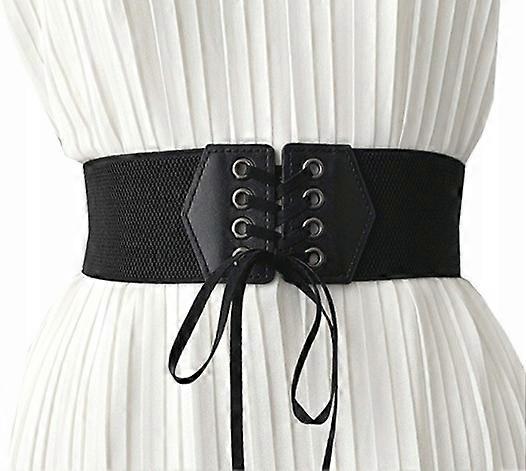 Belt Women's Black Elastic Corset With A Wide Belt