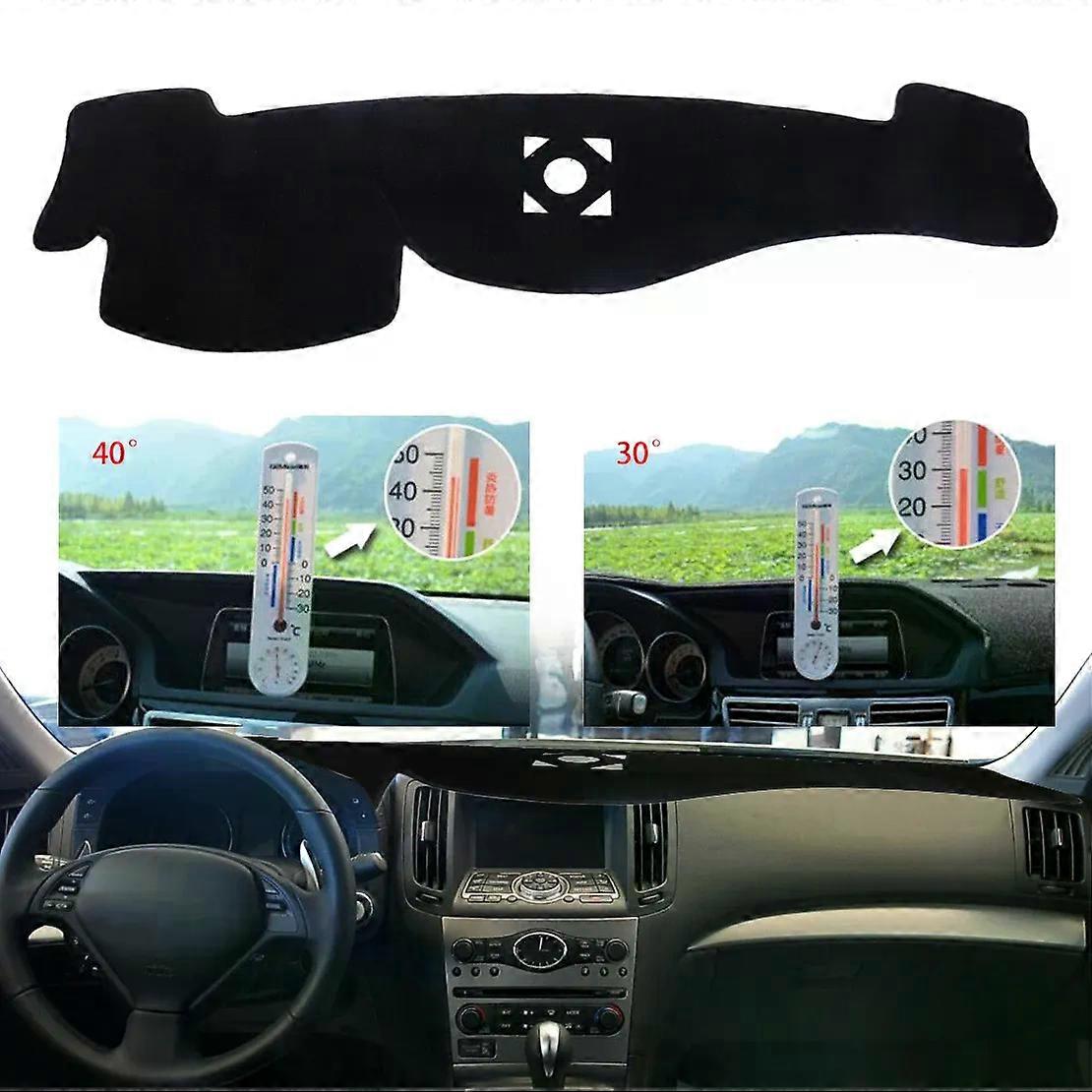 Black Polyester Dashmat Dashboard Mat Cover Pad Fit compatible for Infiniti G25 G35 G37 Q60 Q40 LHD