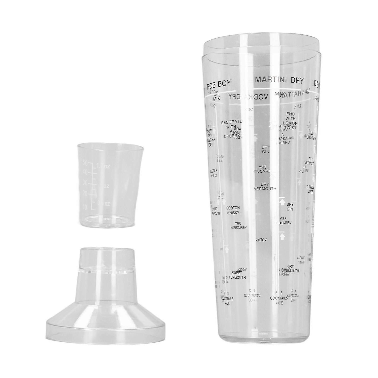 Cocktail Shaker Transparent Drop Resistant Wine Mixer Shaker with Scale for Bar Restaurant Party